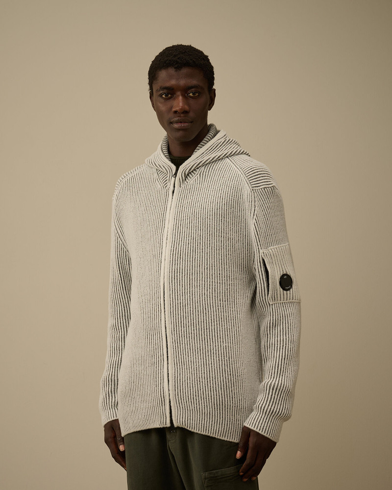Fleece Knit Hooded Full Zip Sweater 3