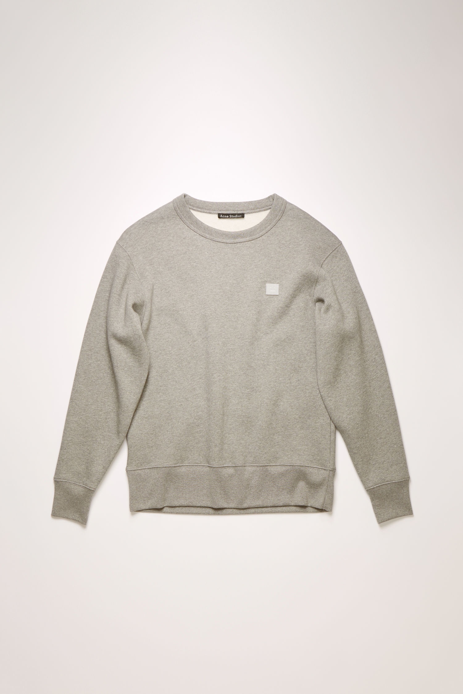 Crewneck wool sweater grey melange - 1