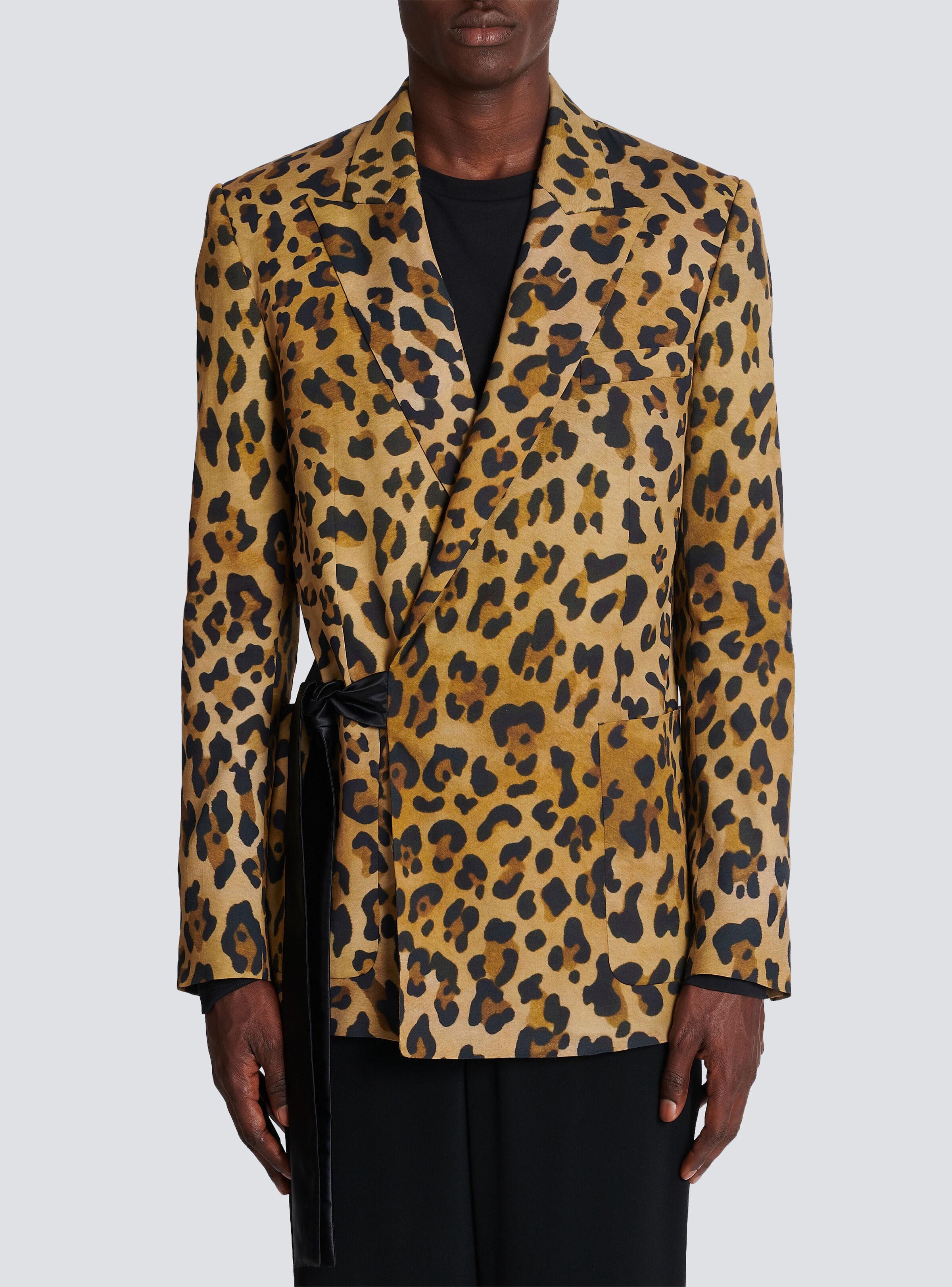 Asymmetric leopard print jacket - 5