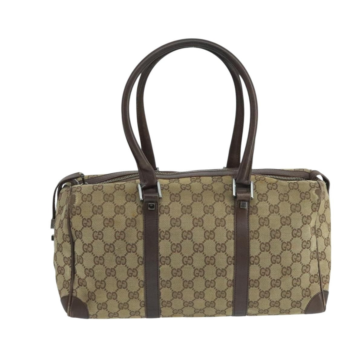 GUCCI GG Canvas Hand Bag Beige Brown Silver 000 000 - 3