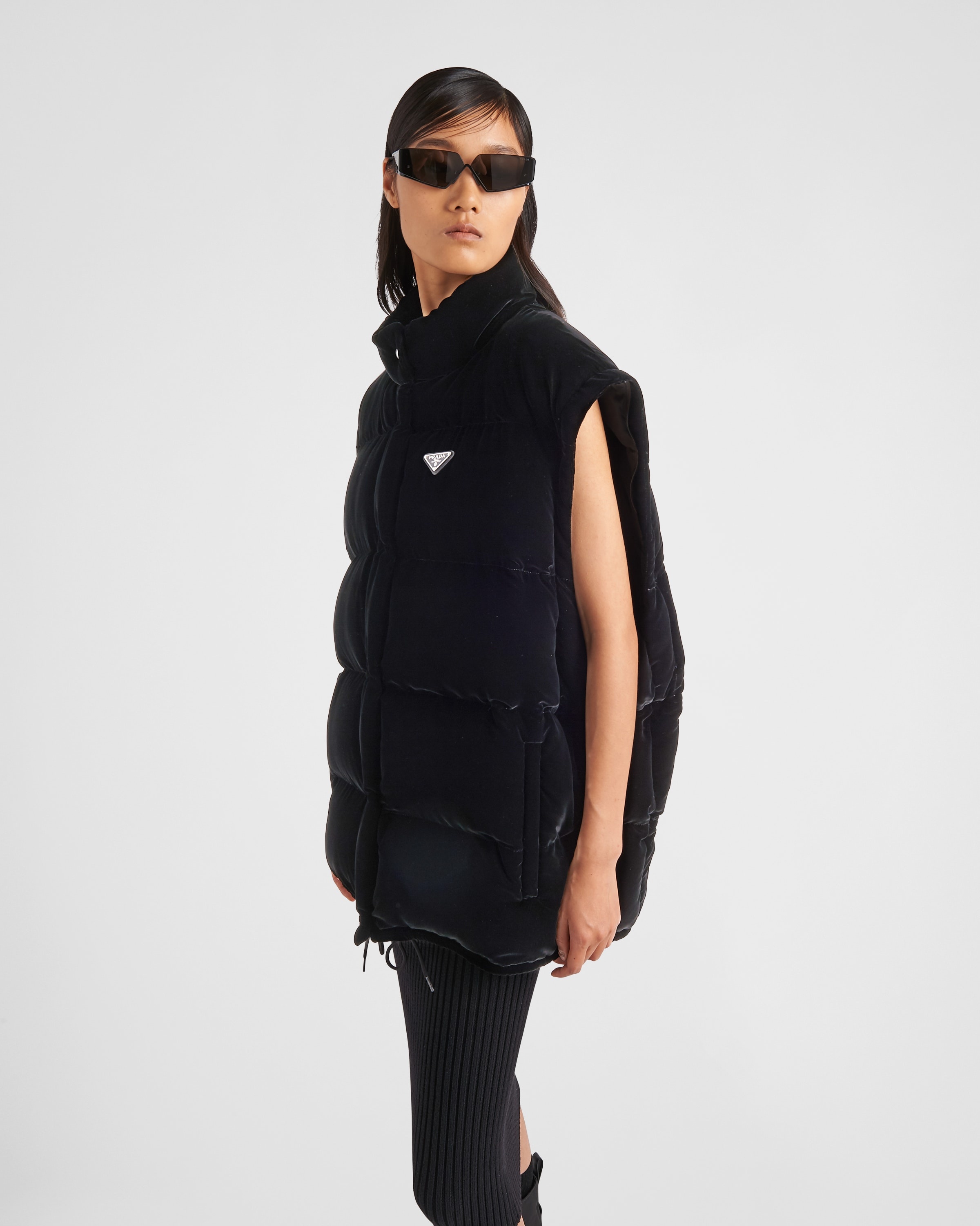 Convertible velvet down jacket - 6