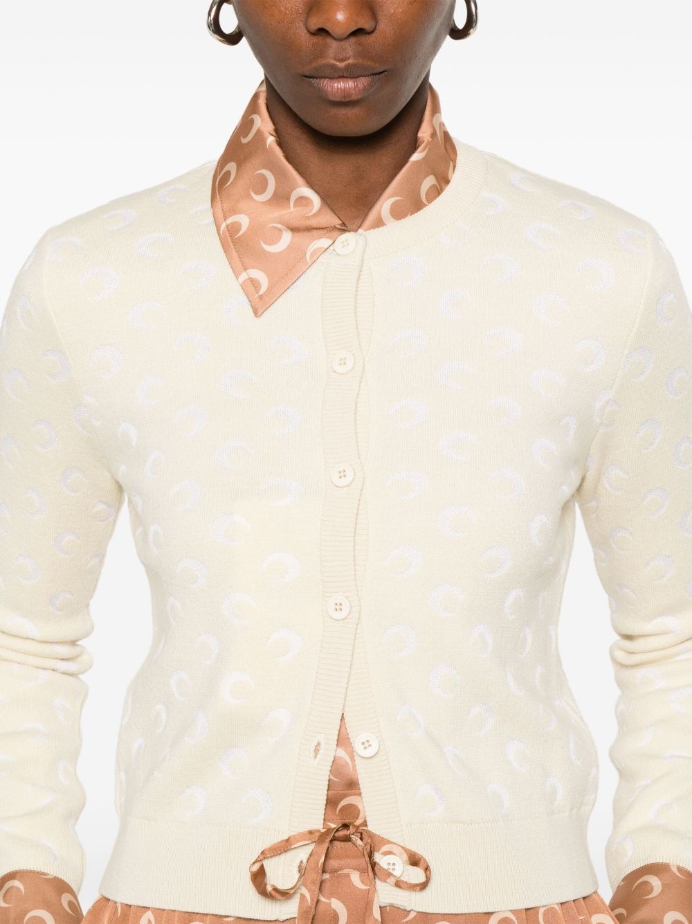 moon-jacquard cardigan - 5