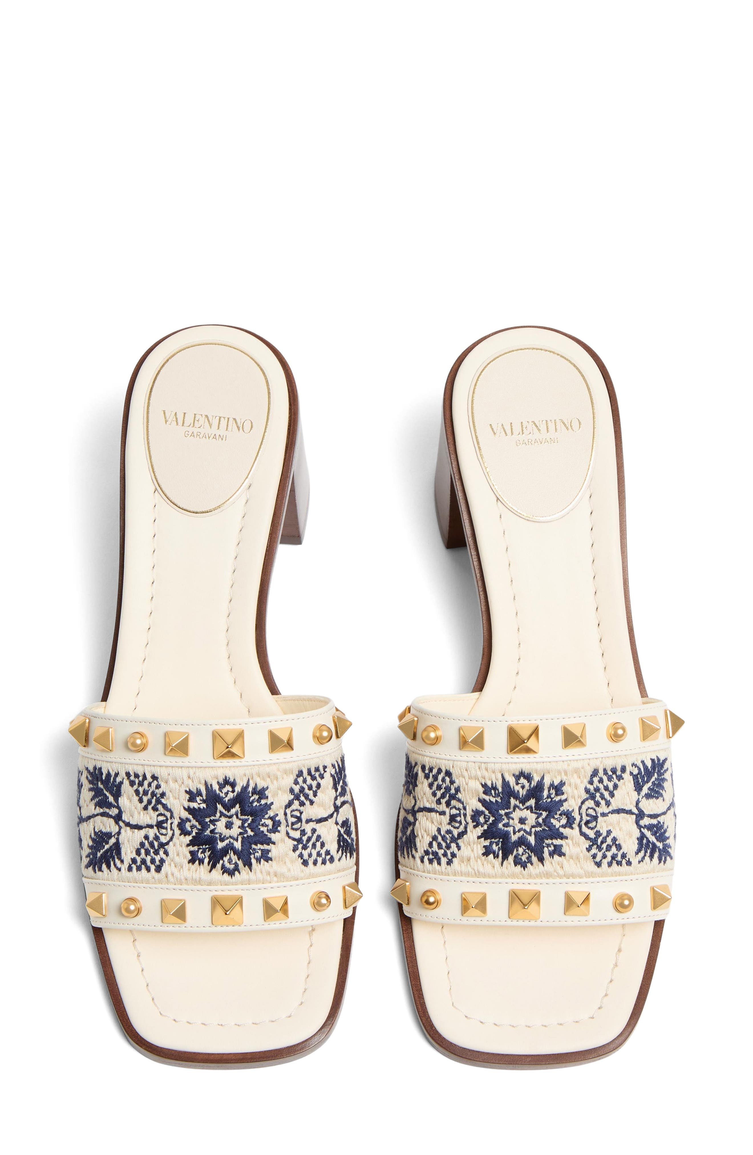 Valentino Garavani County Slide Sandal in Ivory/Multi at Nordstrom - 5