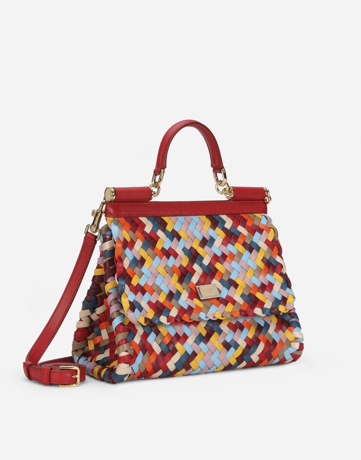 Medium Sicily bag in multi-colored woven nappa - 3