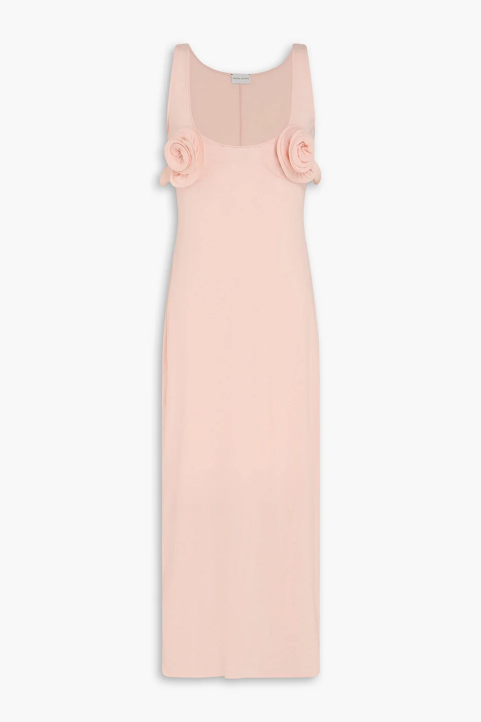 Floral-appliquéd jersey midi dress - 1