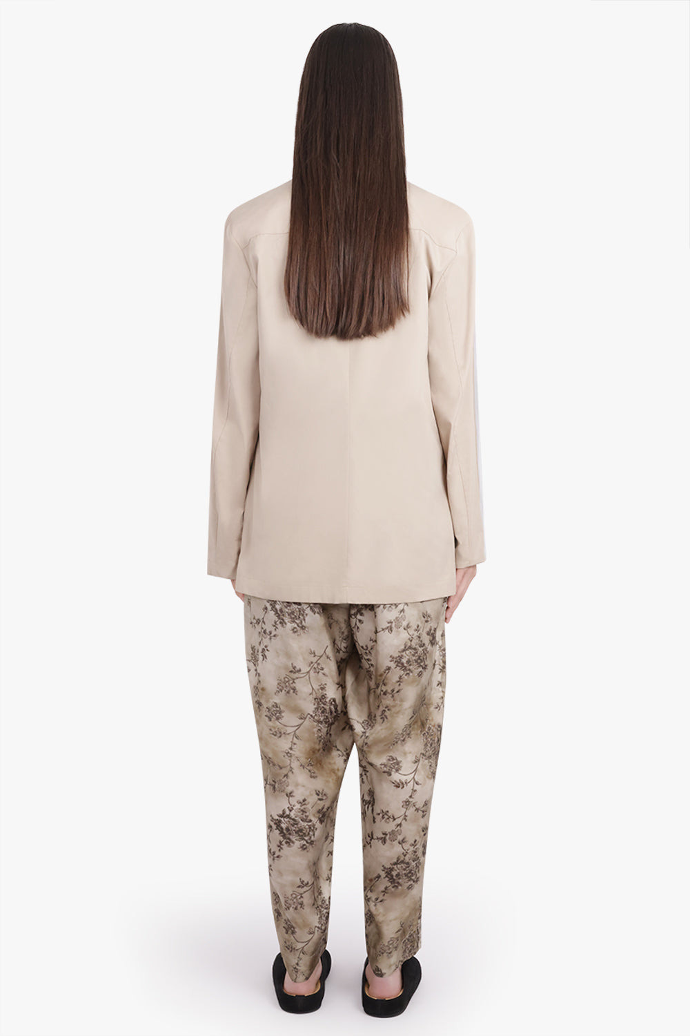 CAPLAN SILVER OVERLAY DOUBLE BREASTED SHIRT JACKET | SILVER/SAND - 5