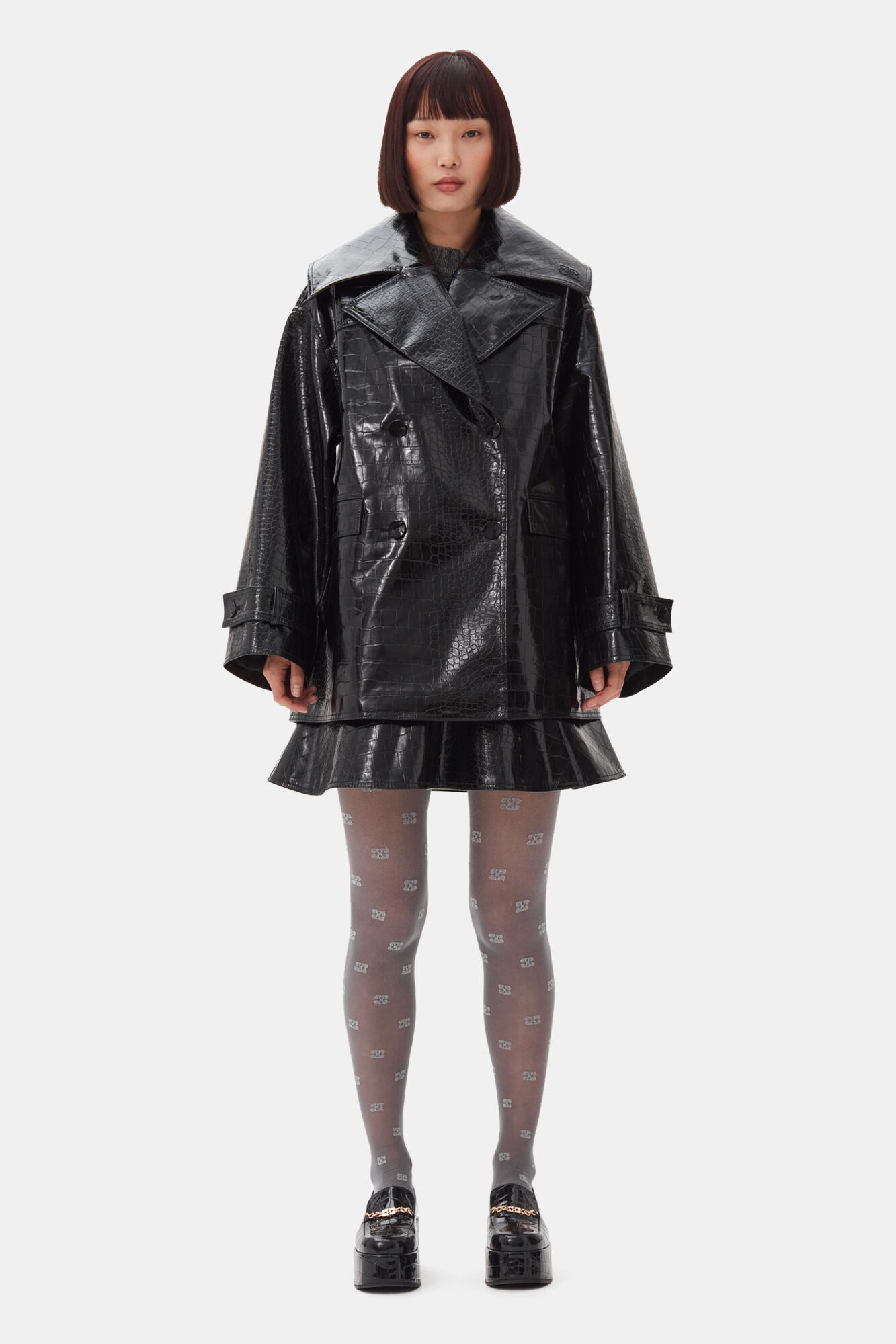 BLACK FUTURE COATED MIDI JACKET - 3