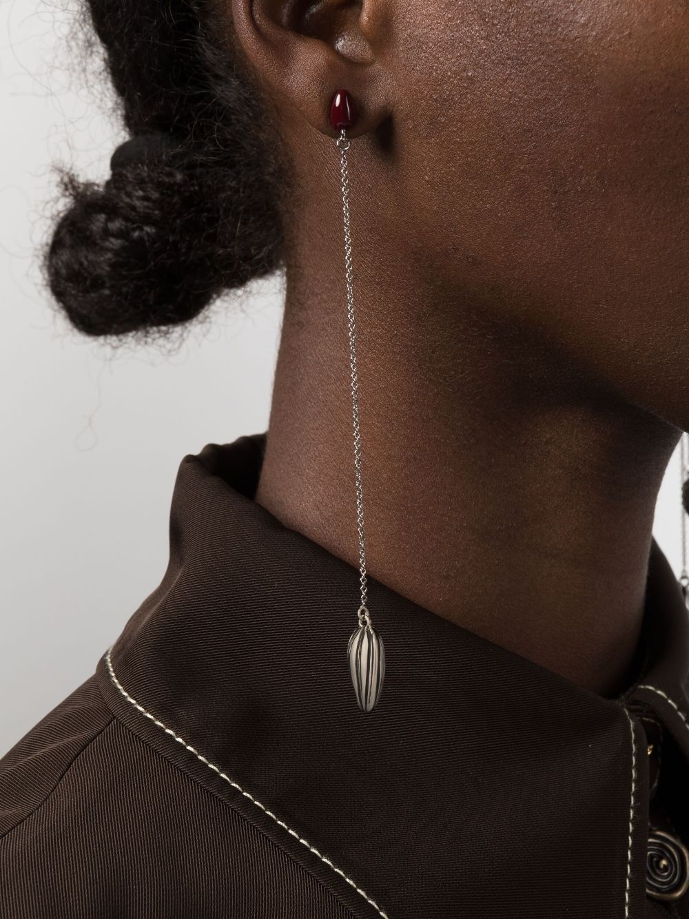 bead-embellished drop earrings - 3