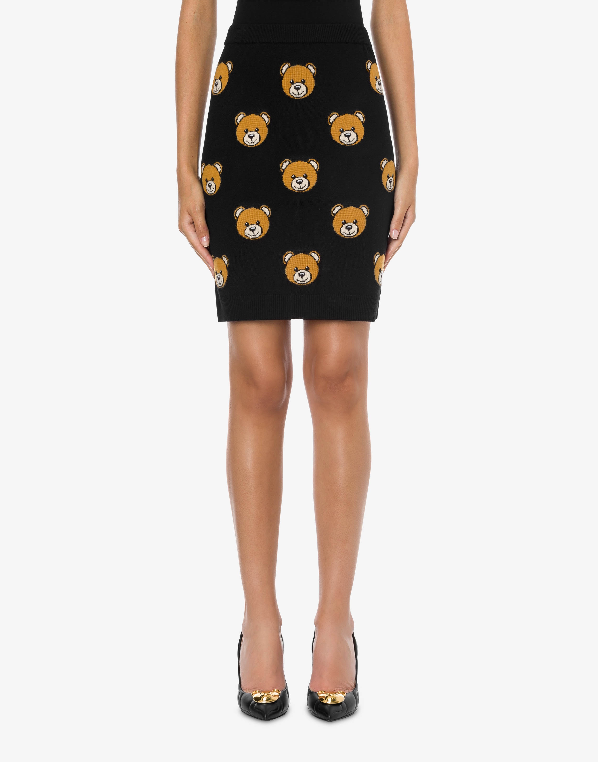 ALLOVER TEDDY BEAR WOOL SKIRT - 2