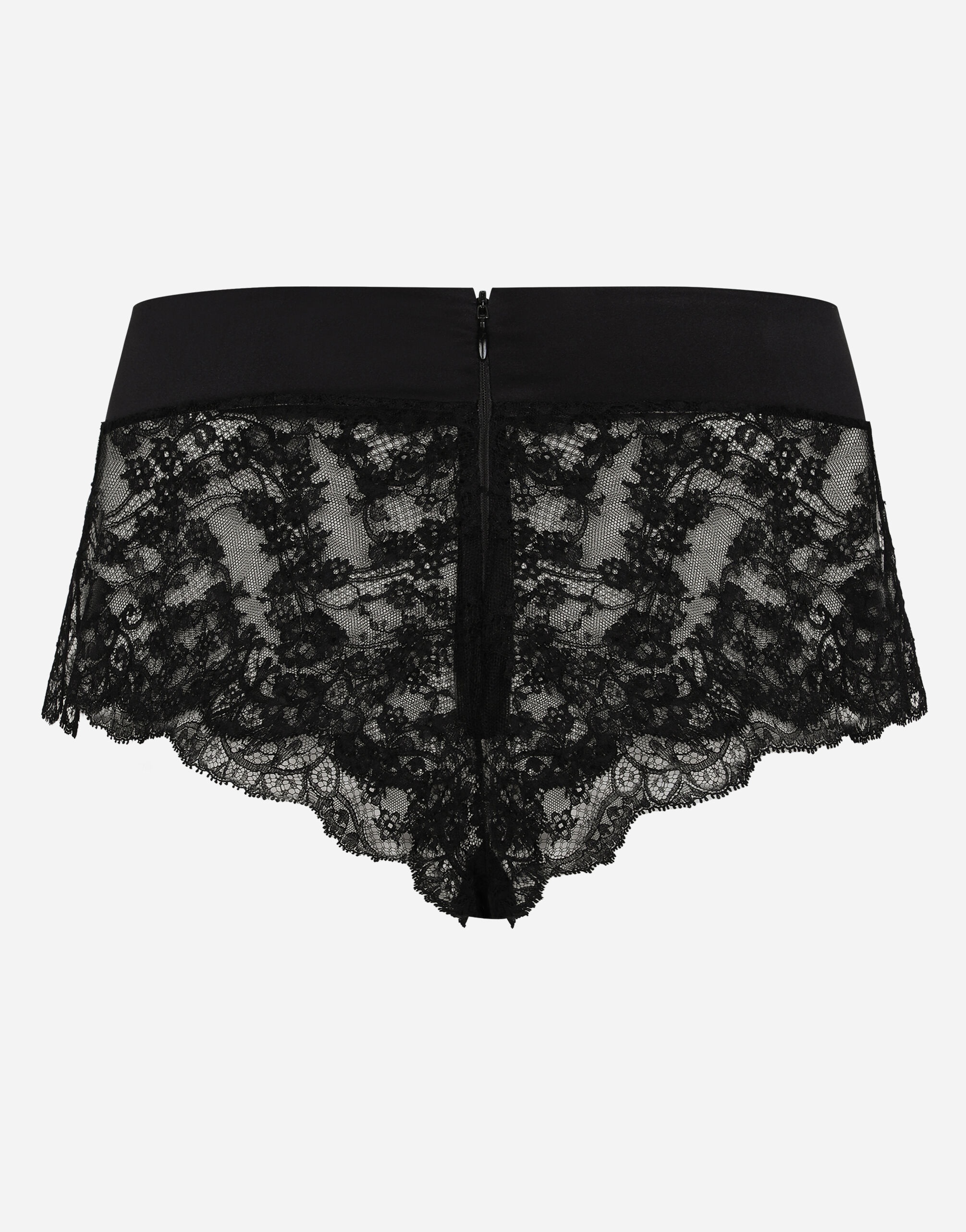 Lace high-waisted panties with satin waistband - 2