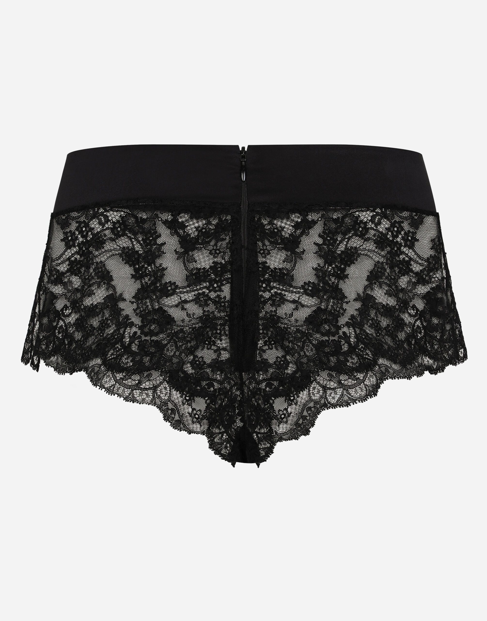 Lace high-waisted panties with satin waistband - 2