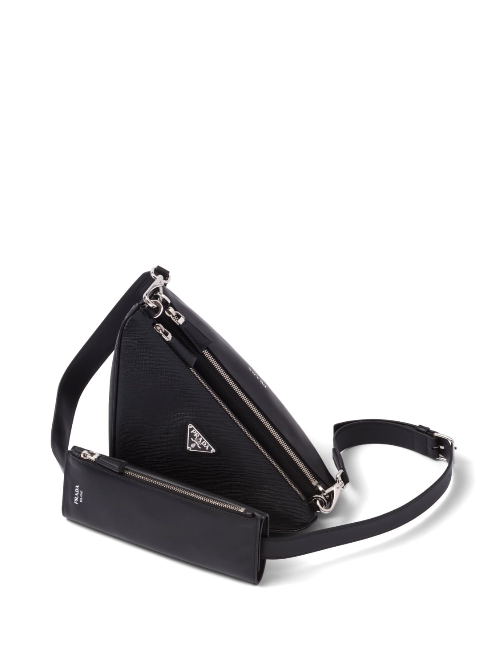 triangle Saffiano-leather shoulder bag - 7