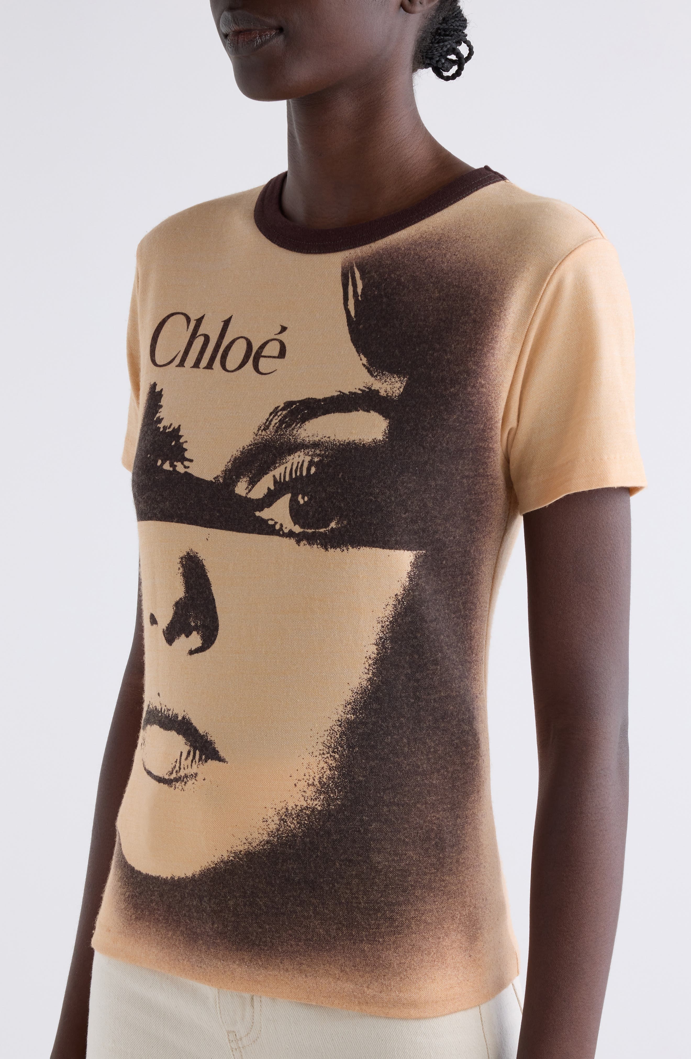 Chloé Portrait Graphic T-Shirt in Tender Orange at Nordstrom - 5