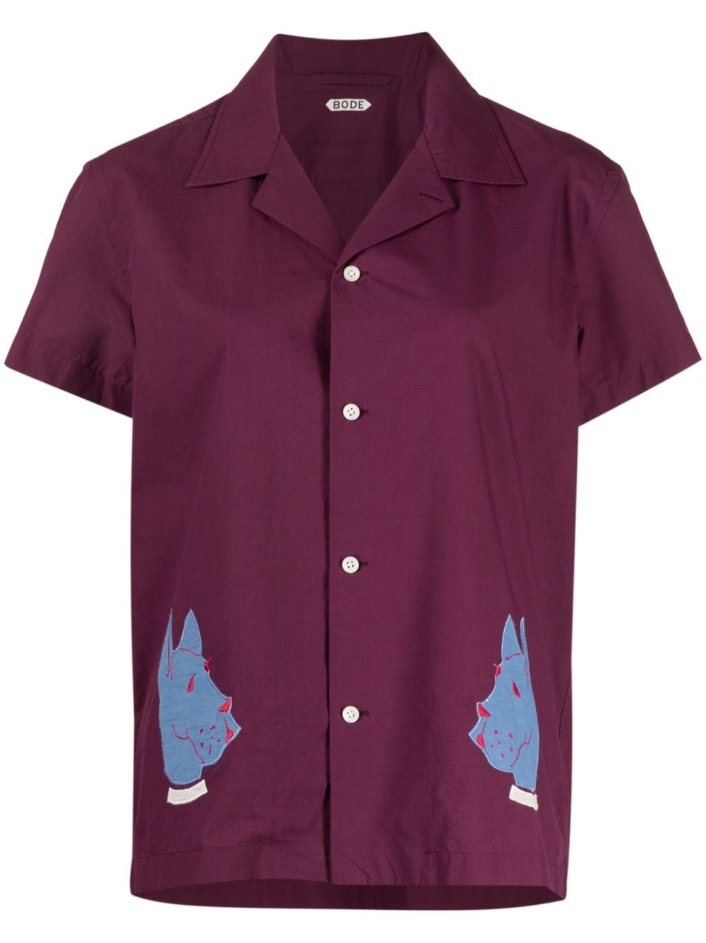 Doberman-appliquÃ© cotton shirt - 1