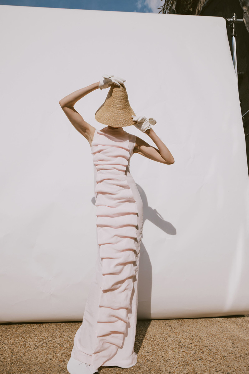 BIB-FRONT MAXI DRESS PALE PINK 3
