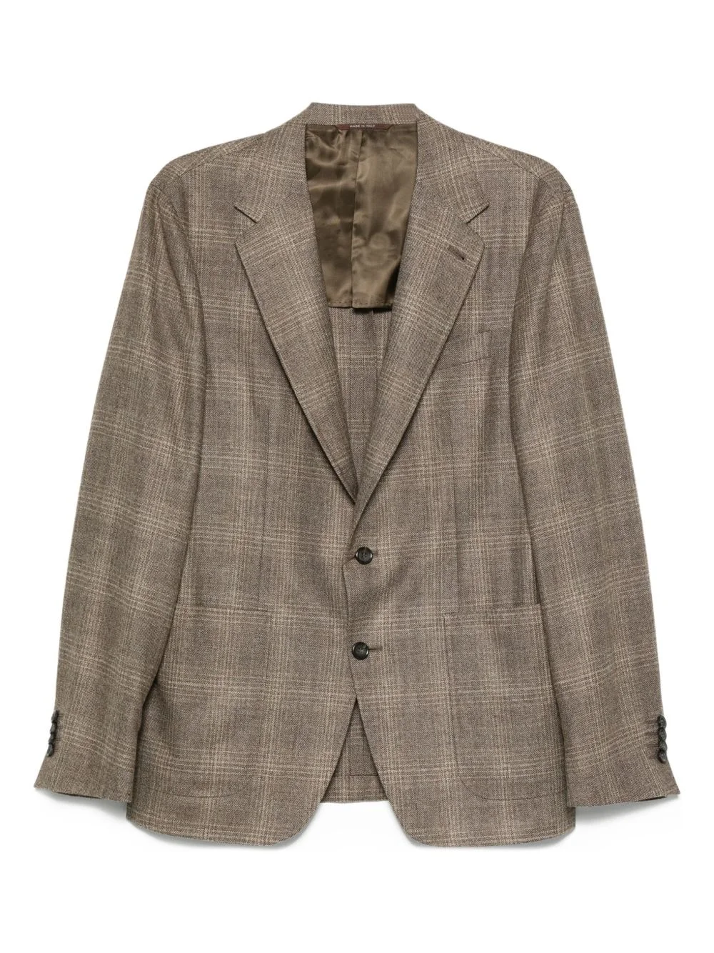 checked wool blazer - 1