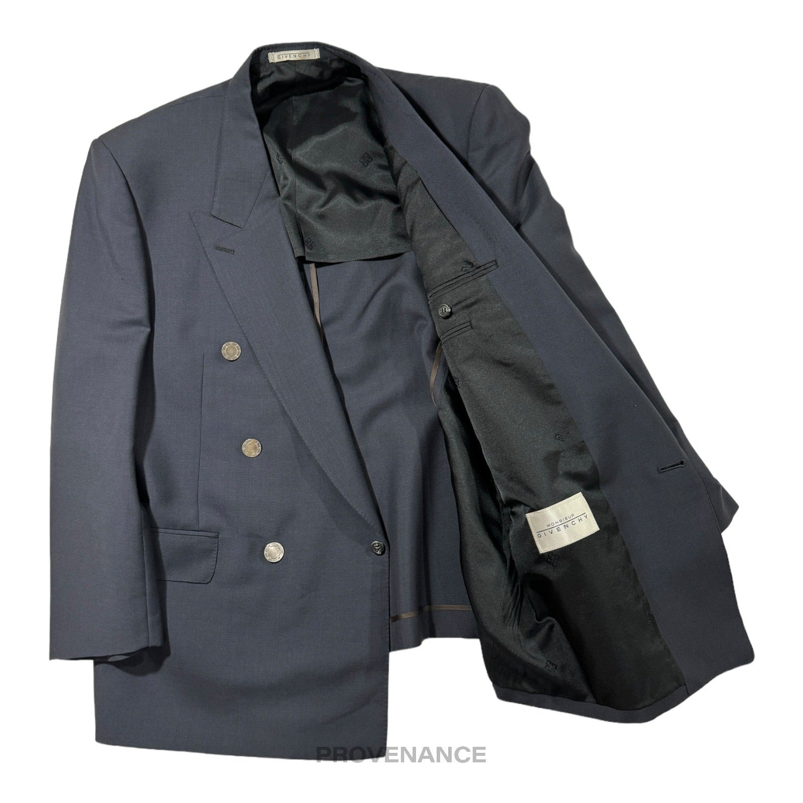 Givenchy Double Breasted Peak Lapel Jacket - Navy 38 - 3
