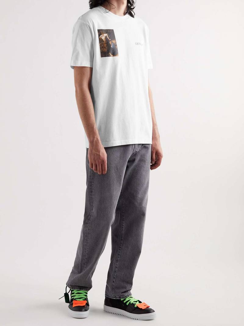 Off-White Caravag Lute Printed Cotton-Jersey T-Shirt outlook