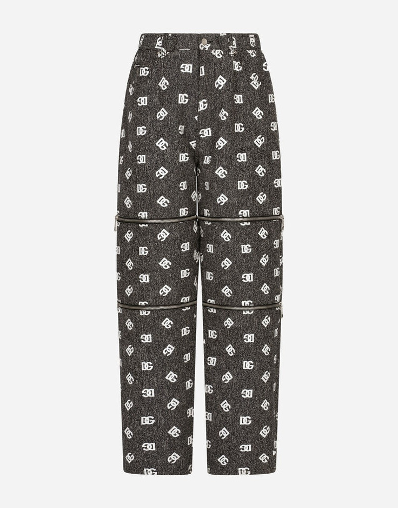 Jacquard pants with denim-effect DG logo 1