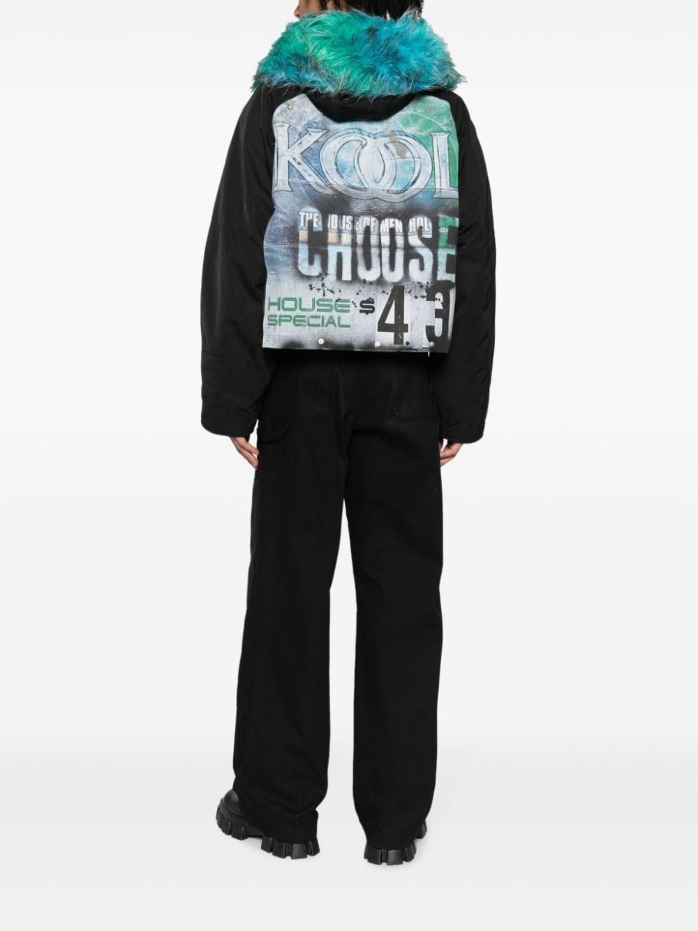 graphic-print padded hooded jacket - 2