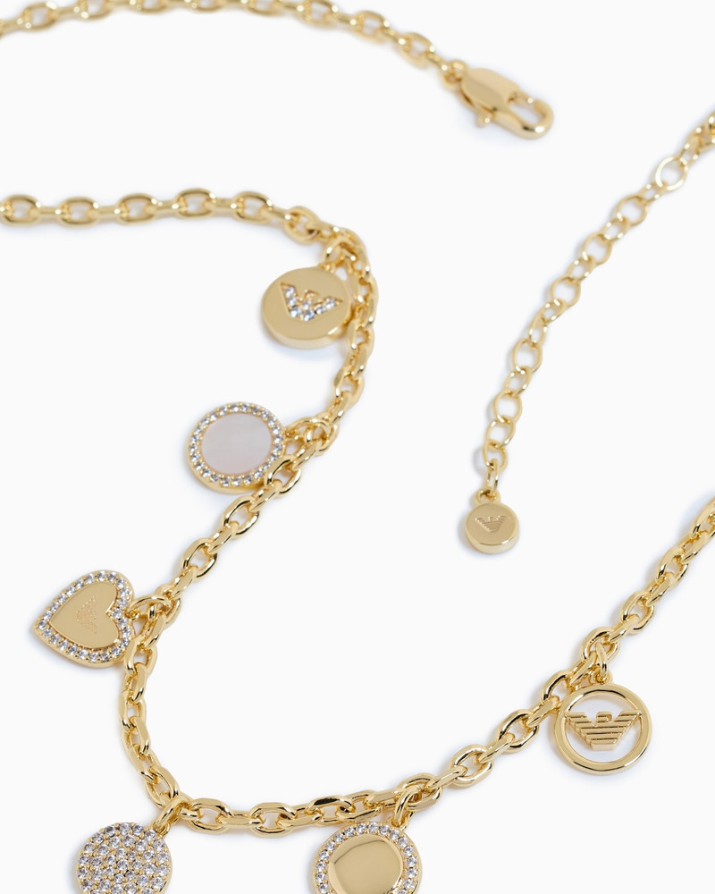 GOLD-TONE BRASS STATION NECKLACE 3