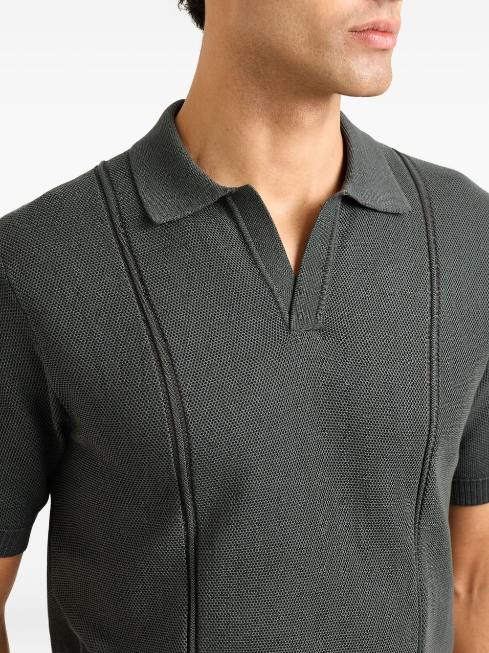 pique texture T-shirt - 4