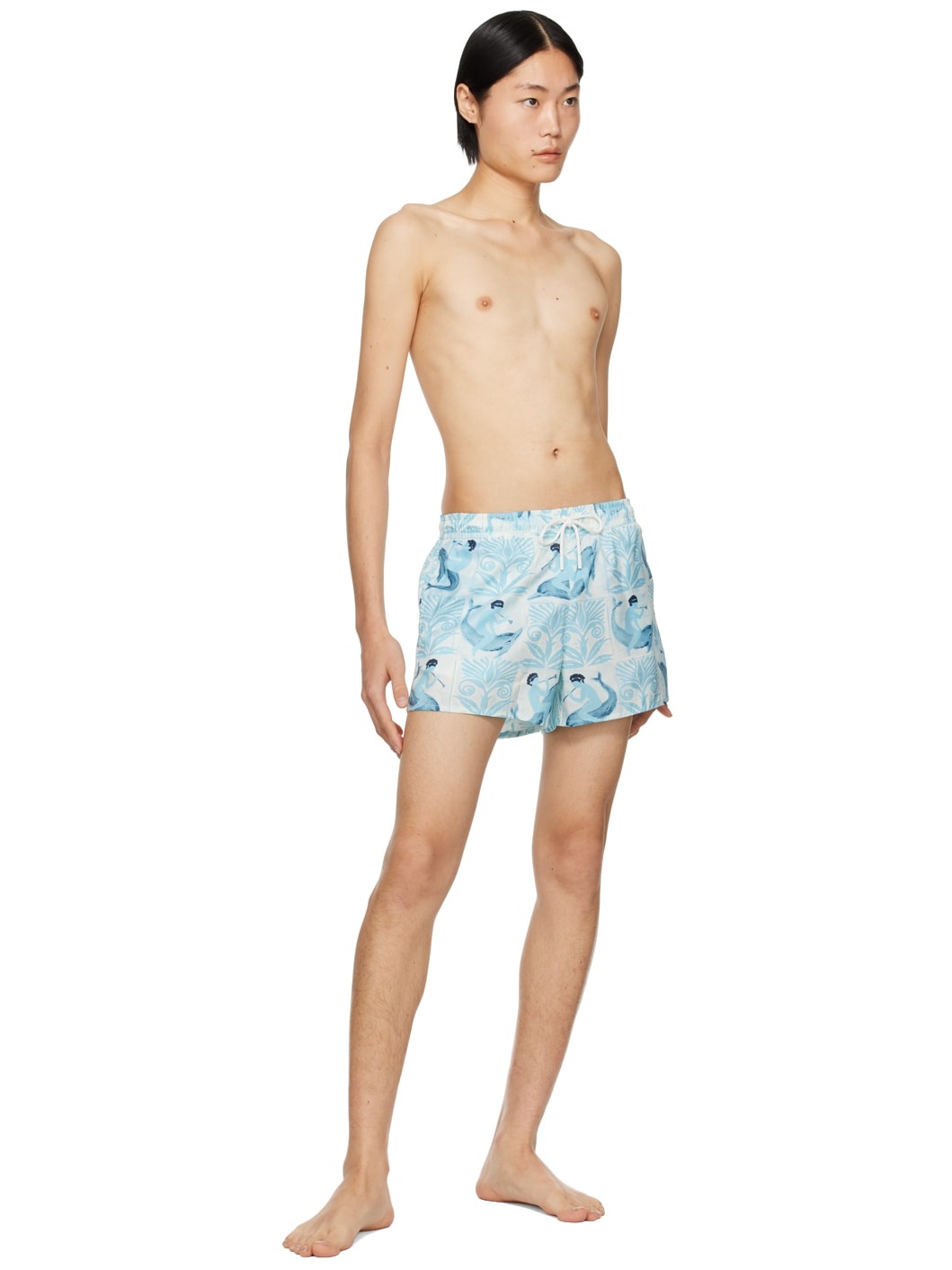 Blue Printed Swim Shorts - 4