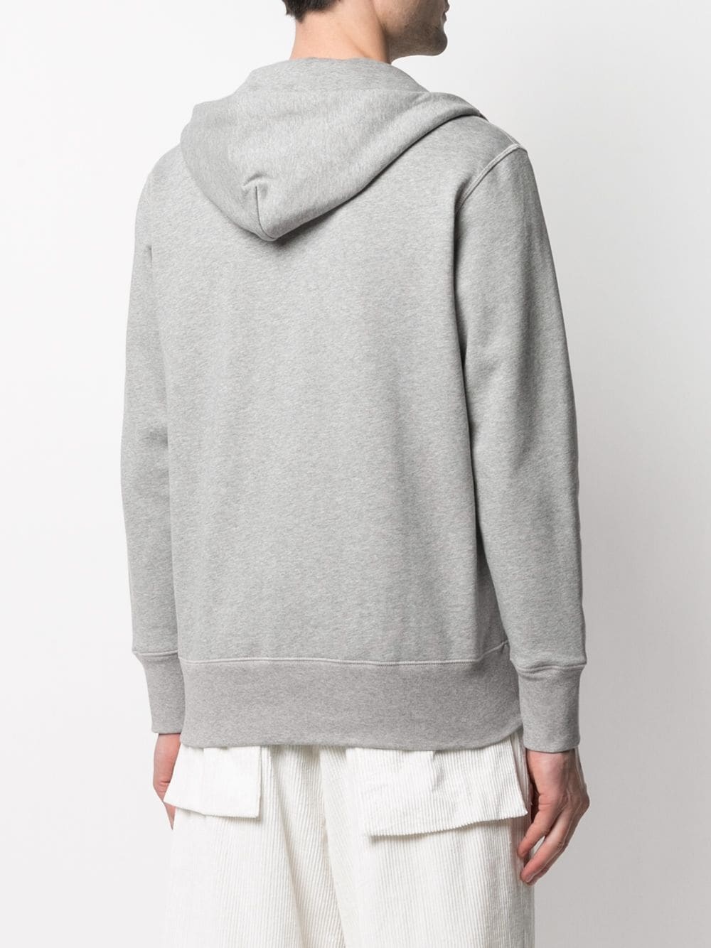 horizontal-stripe zip-up hoodie - 4