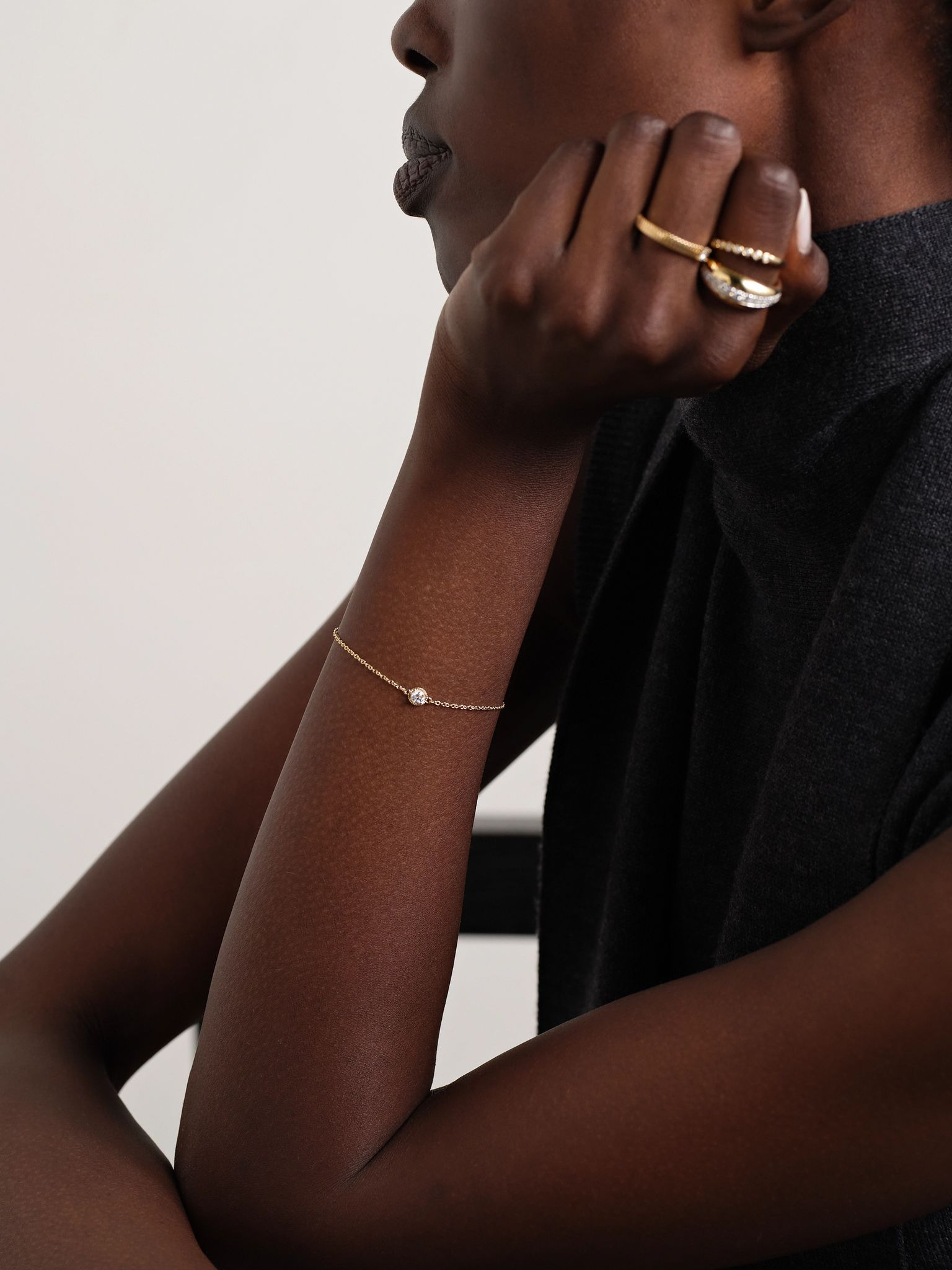 The Donna 14-karat gold diamond bracelet Gold - 4