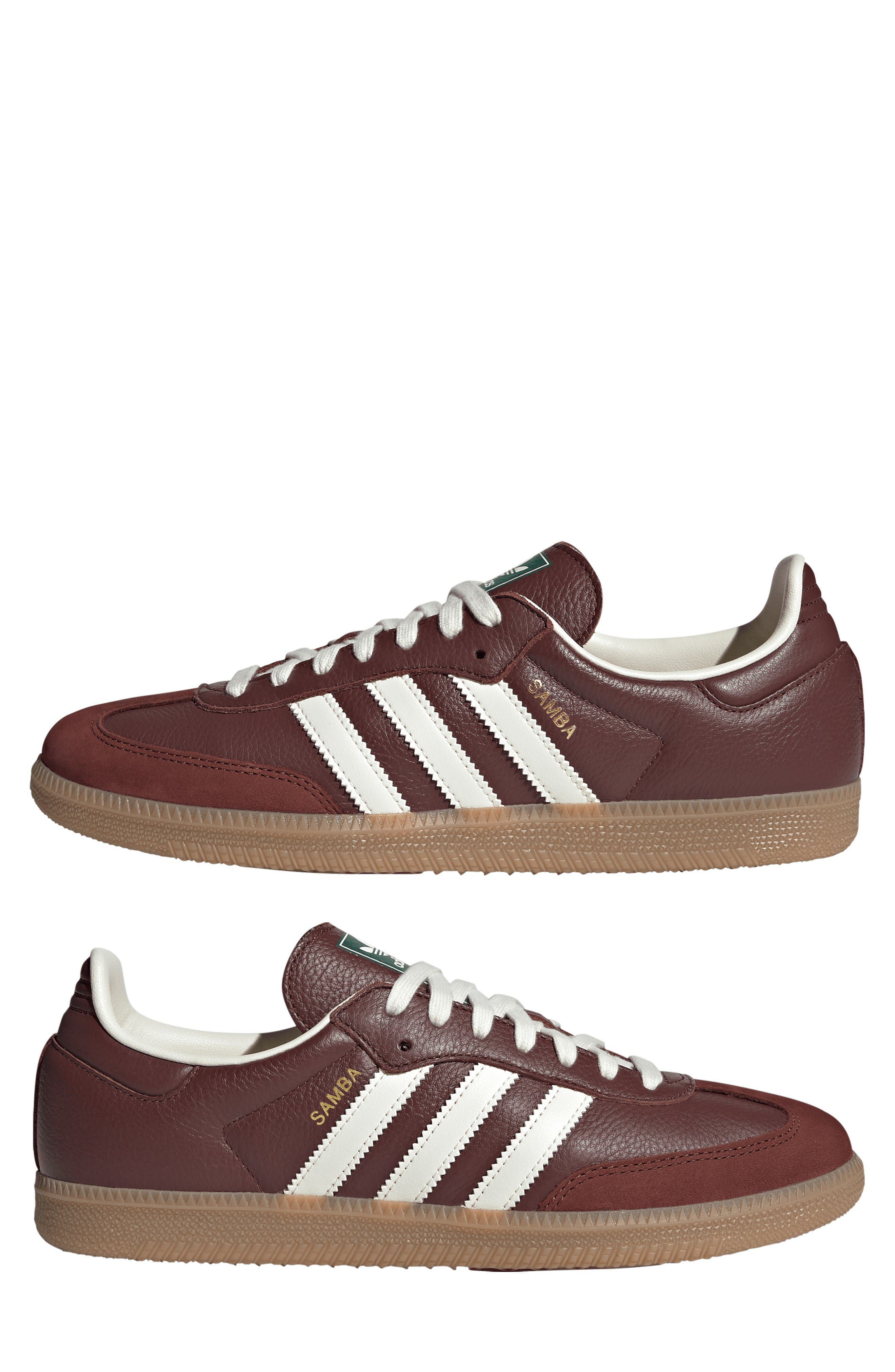 adidas Samba OG Sneaker in Fox Brown/Off White/Gum at Nordstrom - 7