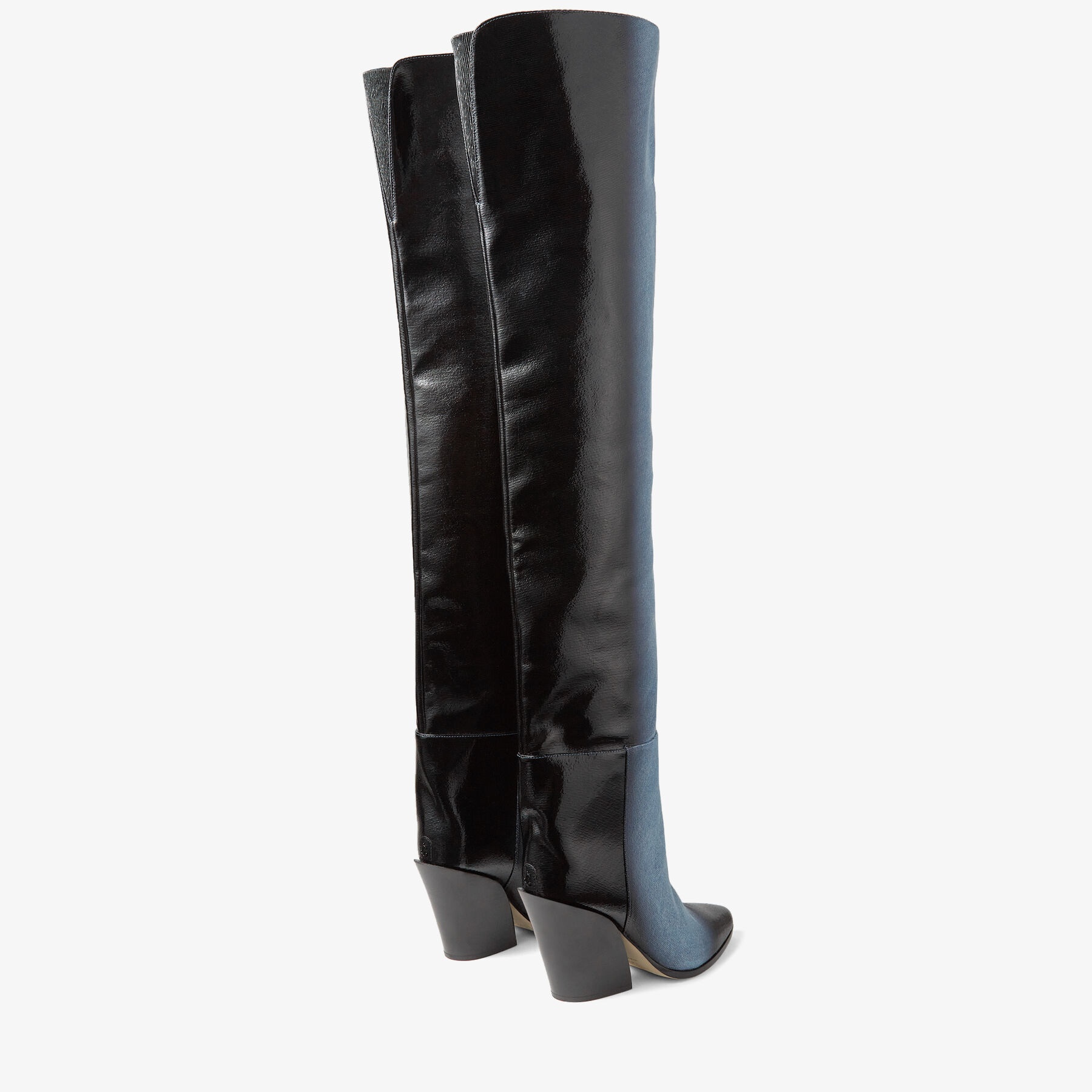 Maceo Over The Knee 85
Black Dipped Denim Over-The-Knee Boots - 7