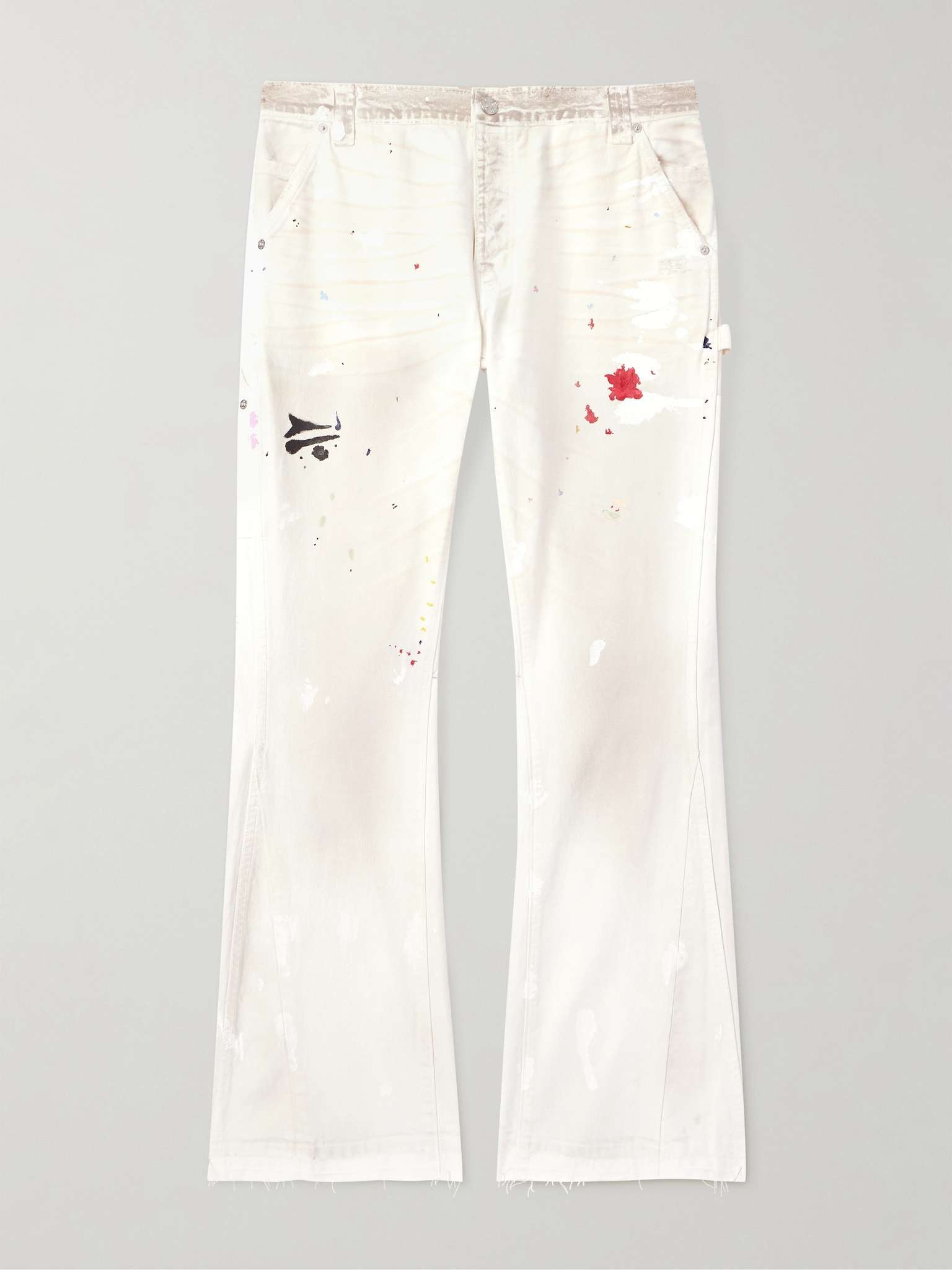 Carpenter Straight-Leg Distressed Paint-Splattered Jeans - 1