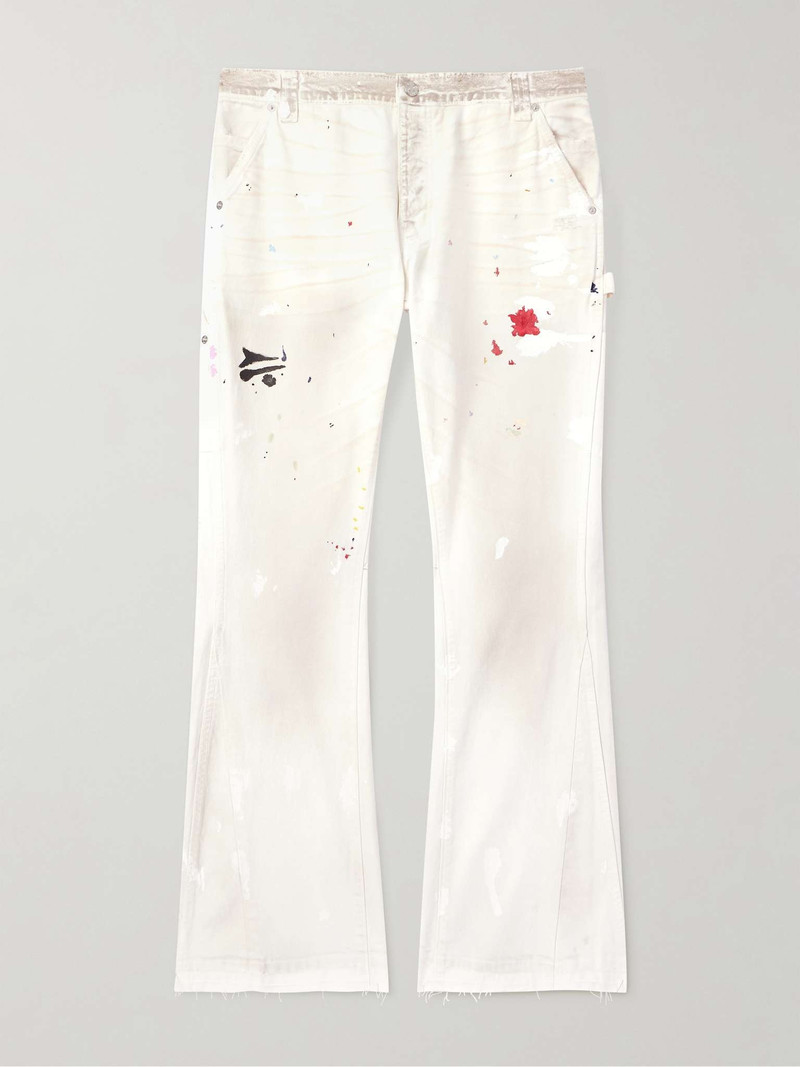 Carpenter Straight-Leg Distressed Paint-Splattered Jeans 1