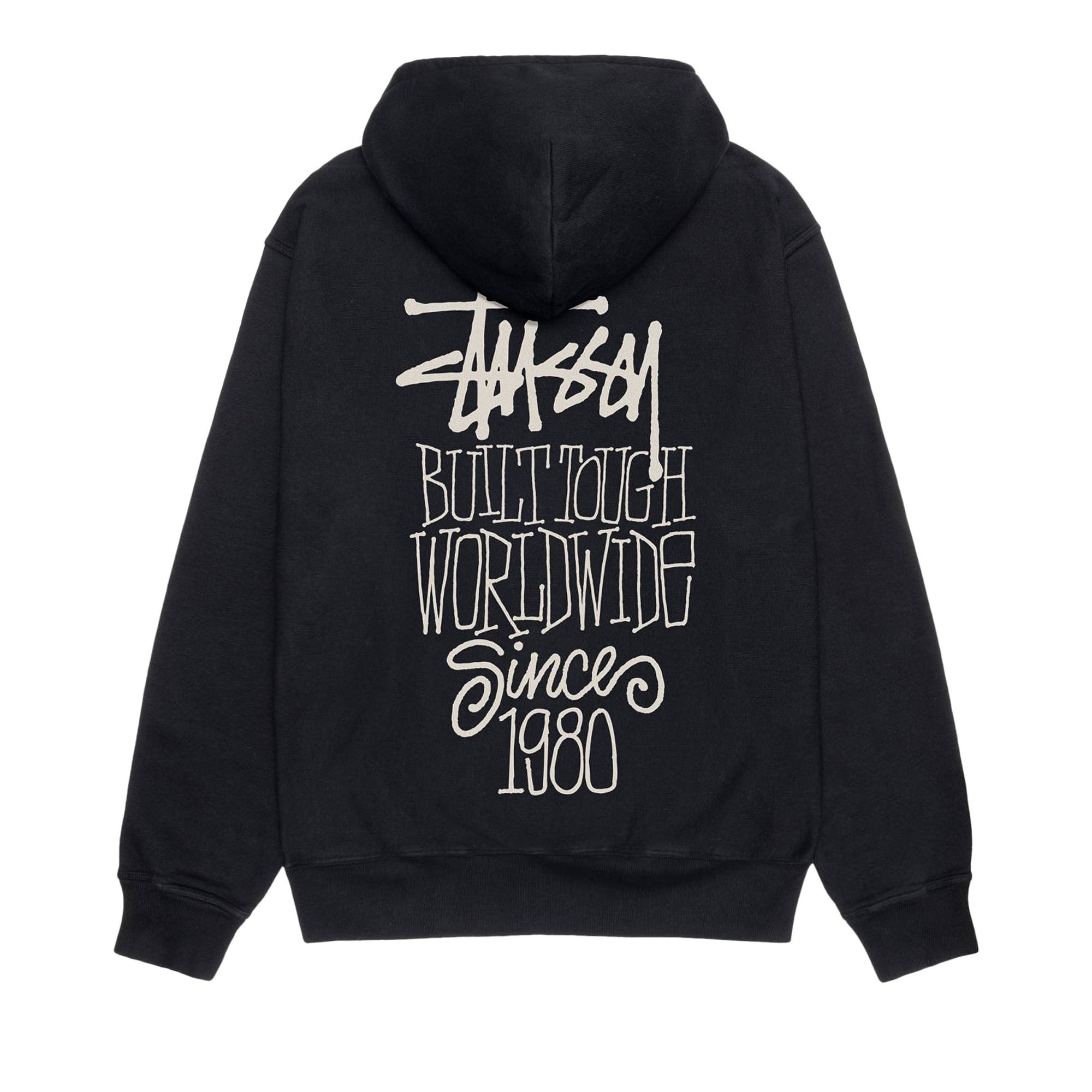 Stussy Pigment Dyed Built Tough Hoodie 'Black' - 2