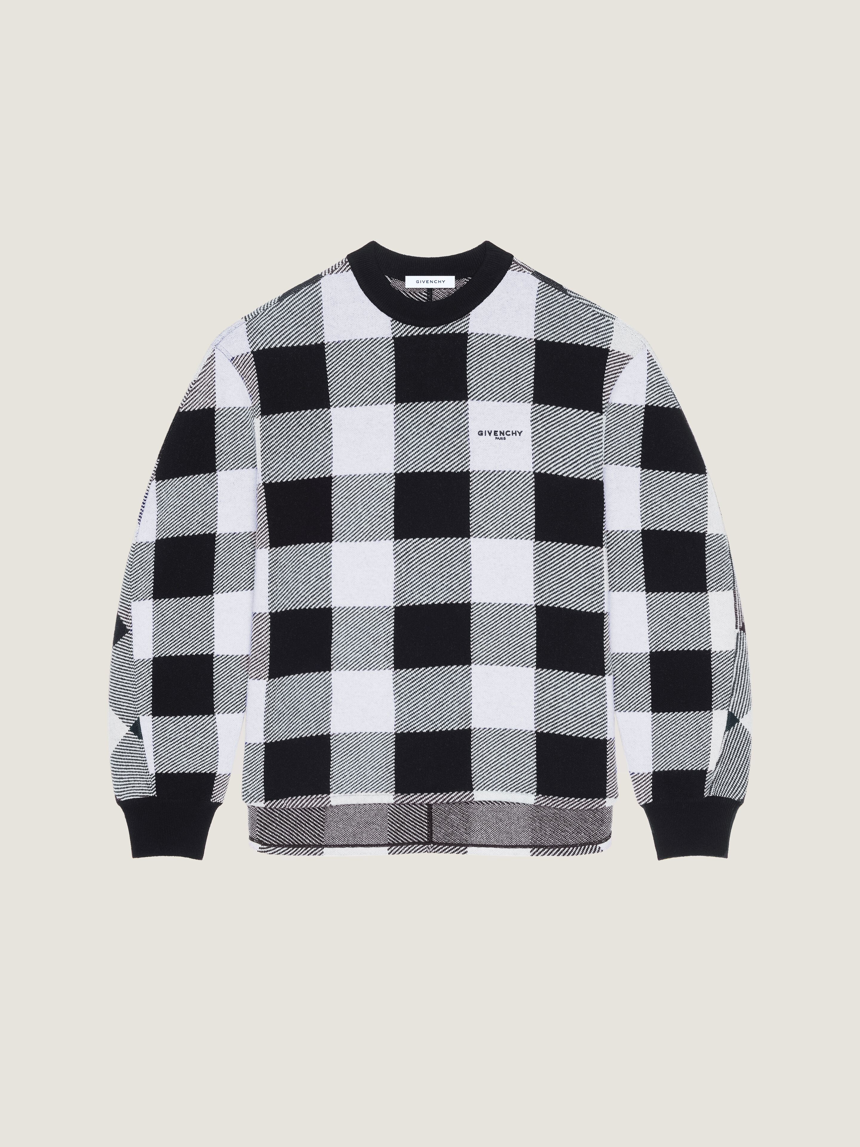 CHECKED SWEATER IN WOOL EMBROIDERED GIVENCHY PARIS - 1