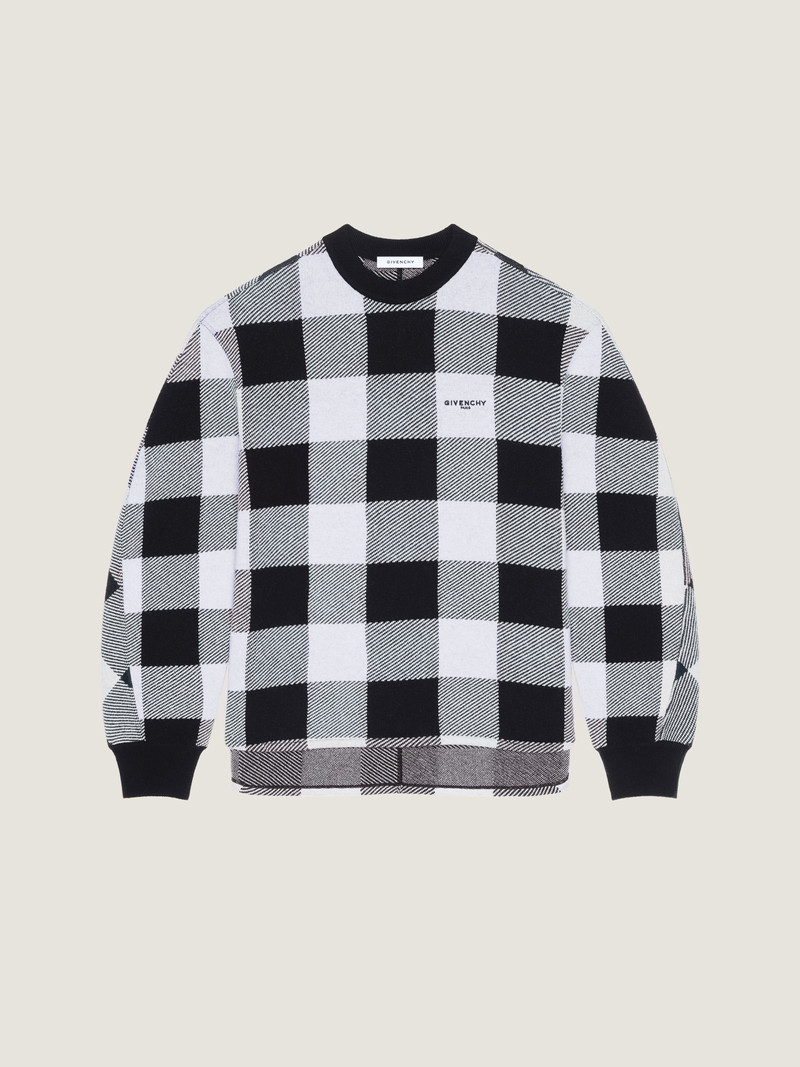 CHECKED SWEATER IN WOOL EMBROIDERED GIVENCHY PARIS 1