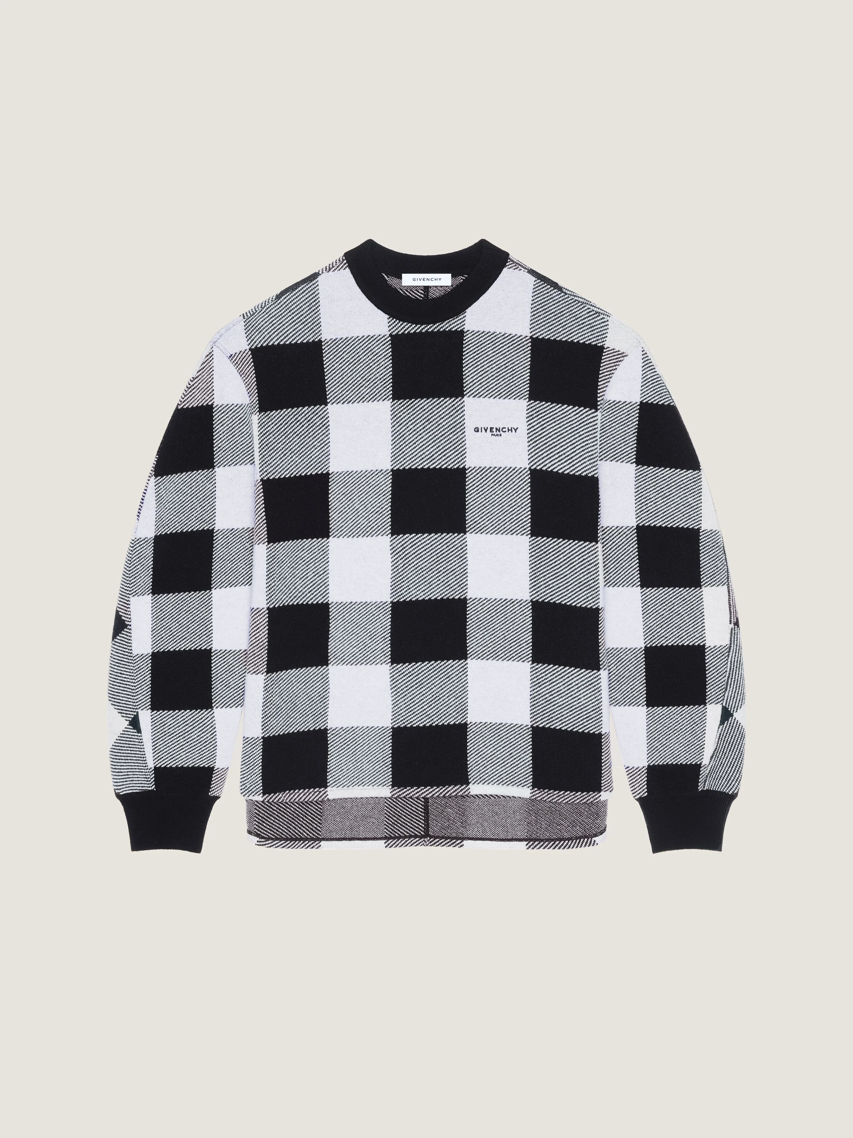CHECKED SWEATER IN WOOL EMBROIDERED GIVENCHY PARIS - 1