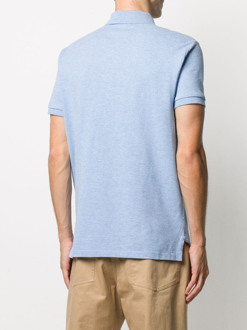 Blue Embroidered Motif Polo Shirt 4