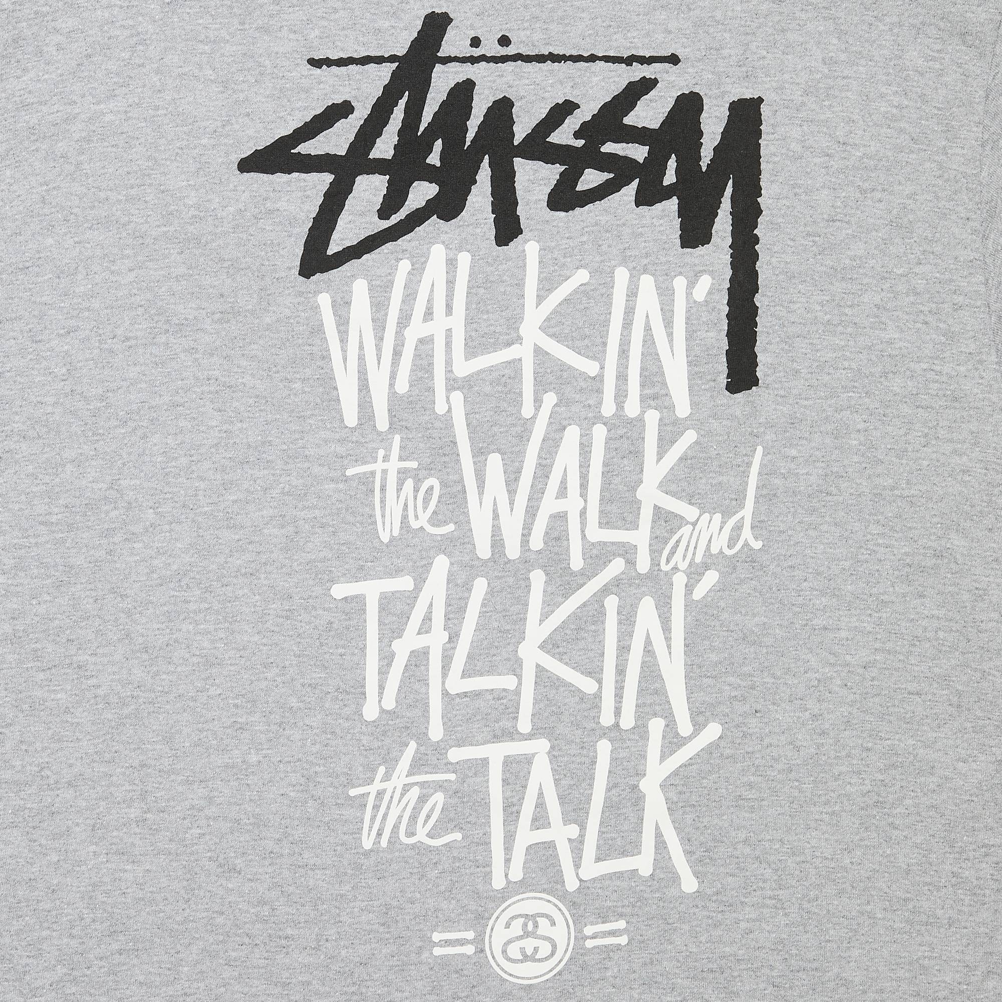 Stussy Walkin The Walk And Talkin The Talk Tee 'Grey Heather' - 3