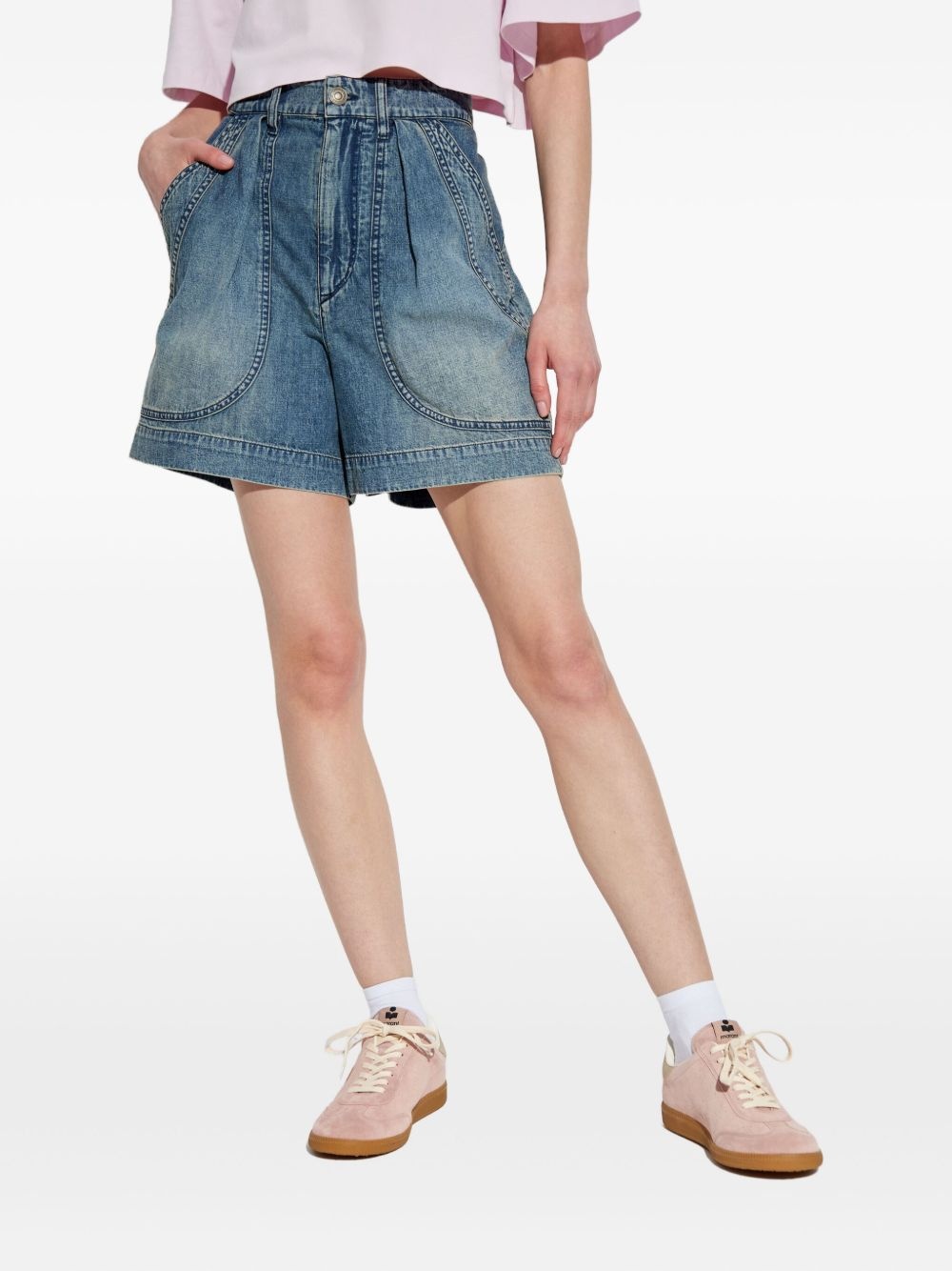 pleated pocket shorts - 3