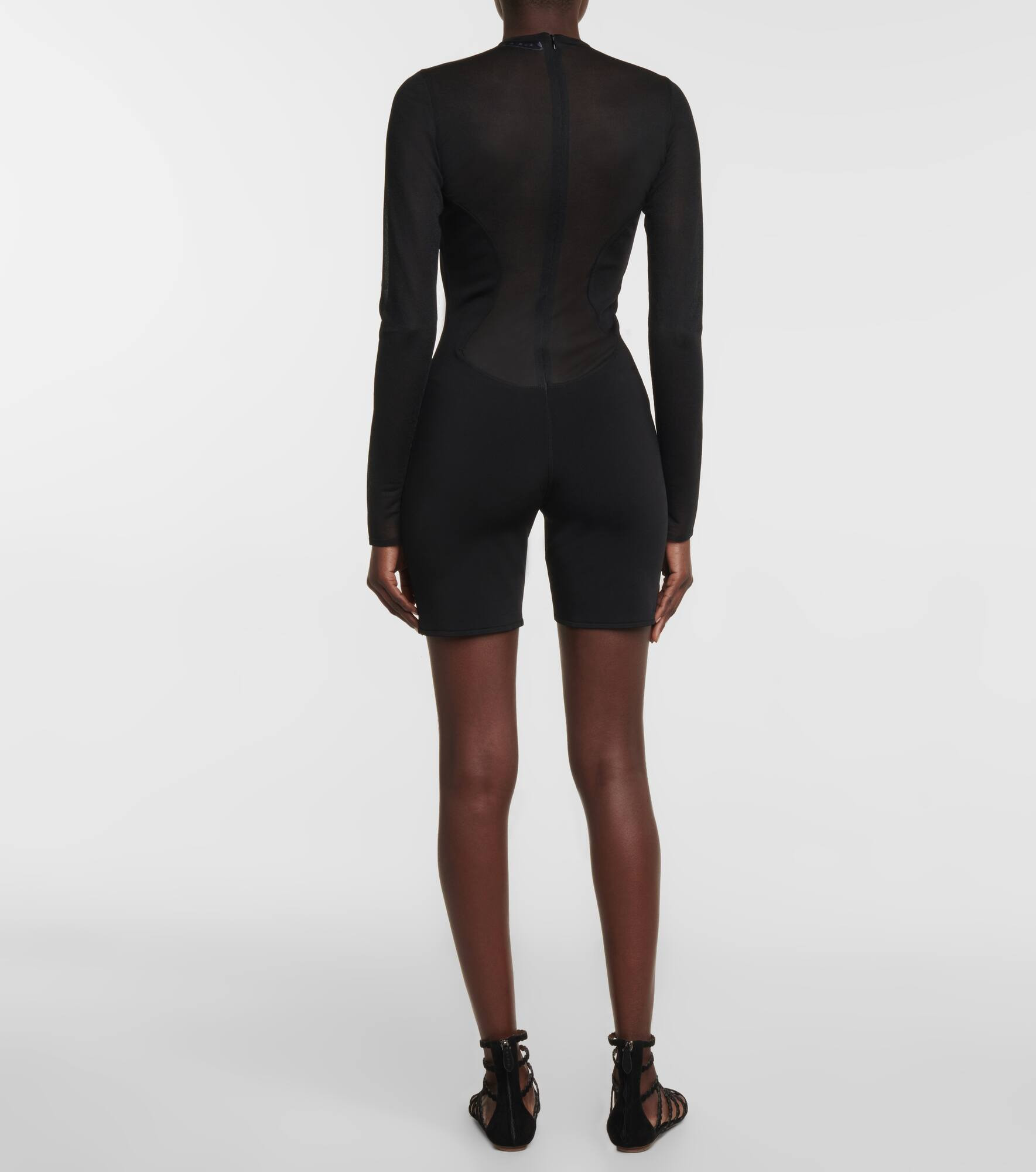 Semi-sheer paneled jumpsuit - 3