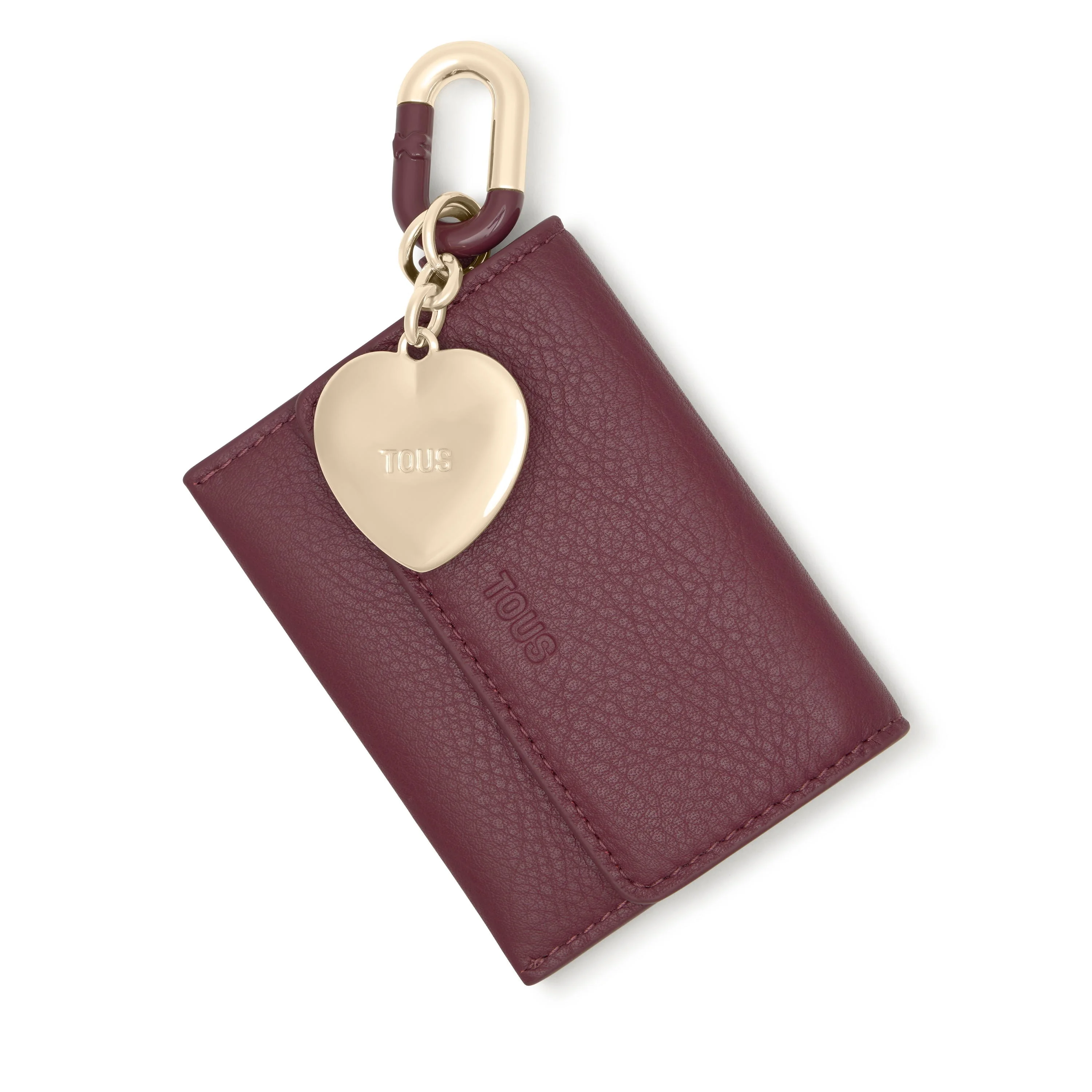 Set of burgundy and gold-colored Key ring pendants and Change purse Hold - 1
