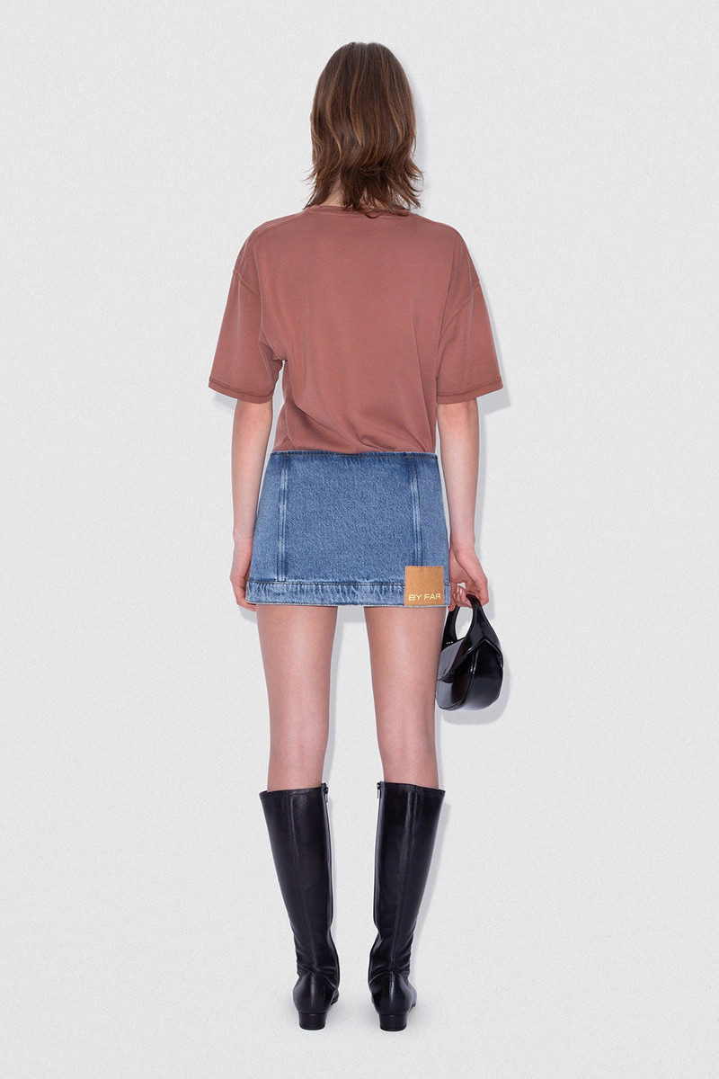 D DENIM MINI SKIRT STONE WASH DENIM 5