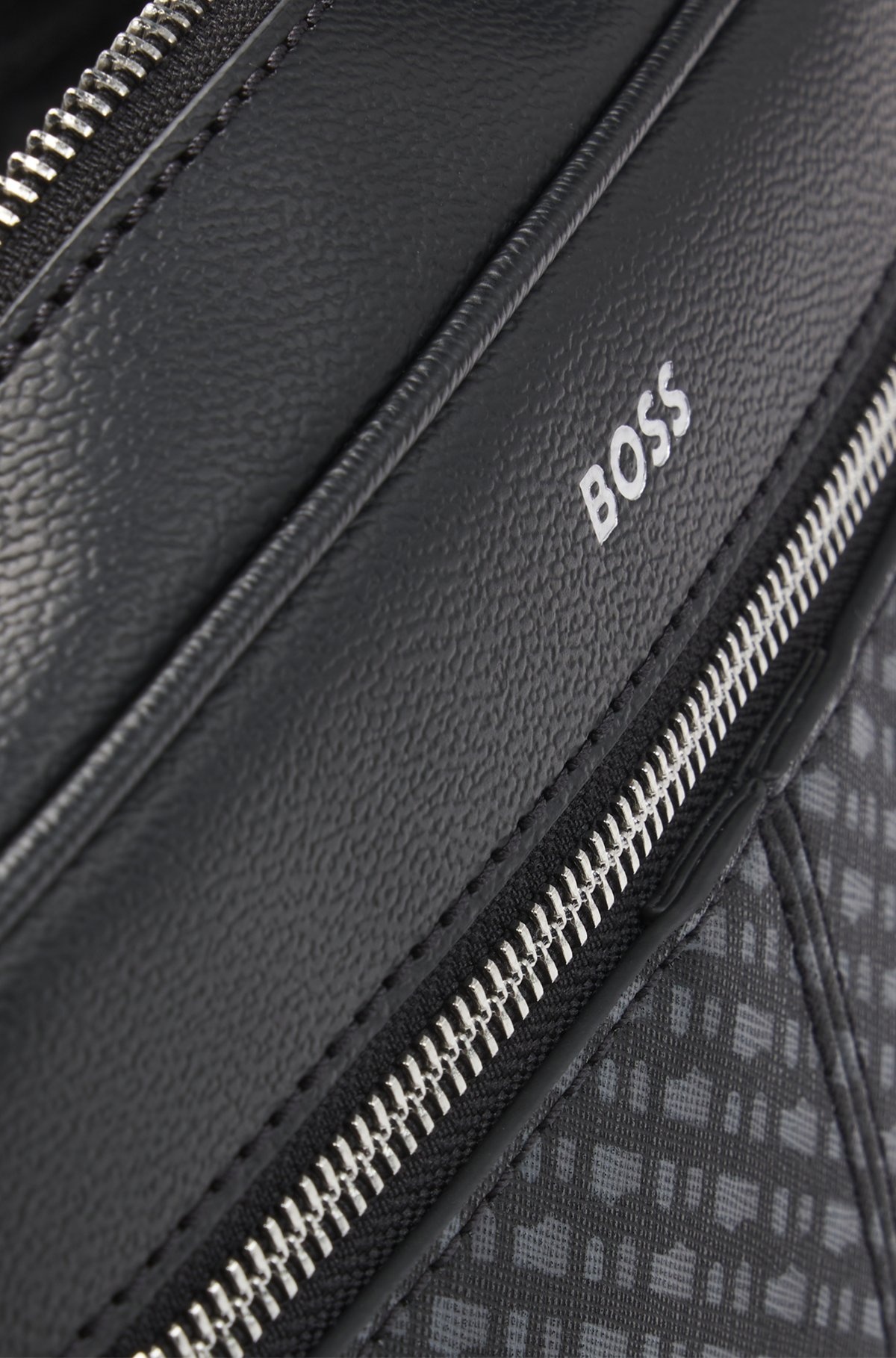 FAUX-LEATHER WASHBAG WITH MONOGRAM-PRINT FRONT POCKET - 5