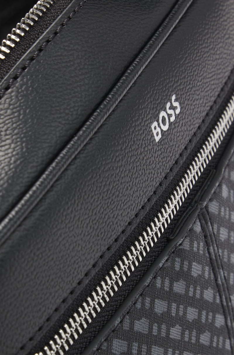 FAUX-LEATHER WASHBAG WITH MONOGRAM-PRINT FRONT POCKET 5