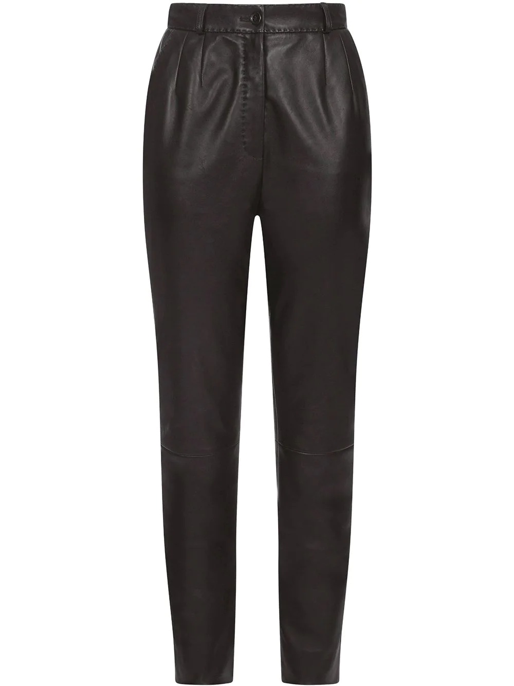 dart-detailing leather trousers - 1