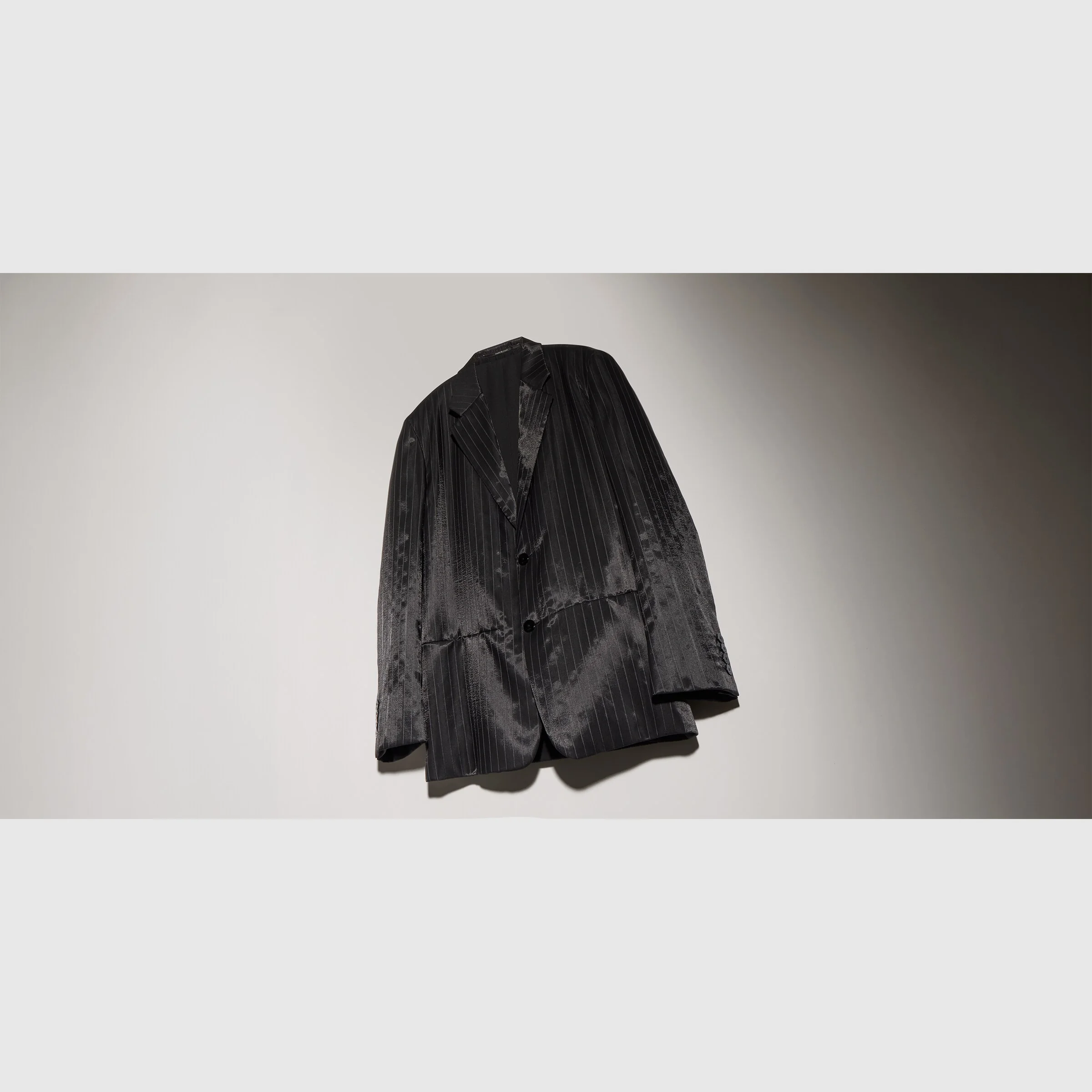 Pinstripe wool silk jacket - 1