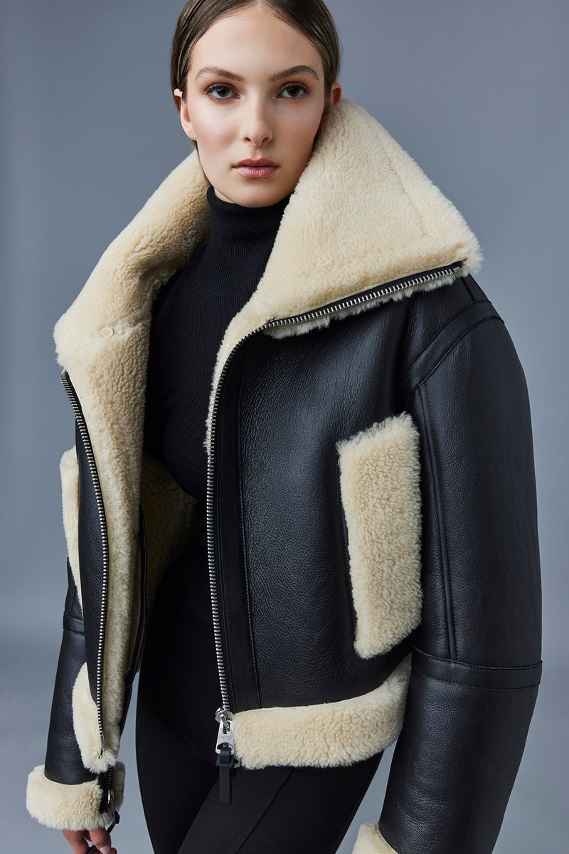 PENELOPA Sheepskin jacket with double collar 6