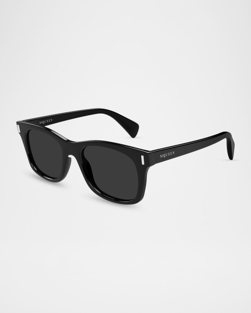 Alexander McQueen Men & apos;s AM0551S-001 Acetate Square Sunglasses outlook