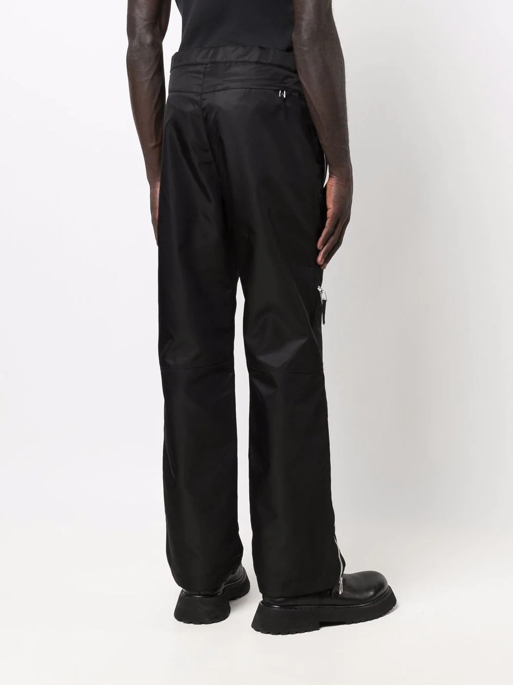 zip-detail straight-legged trousers - 4